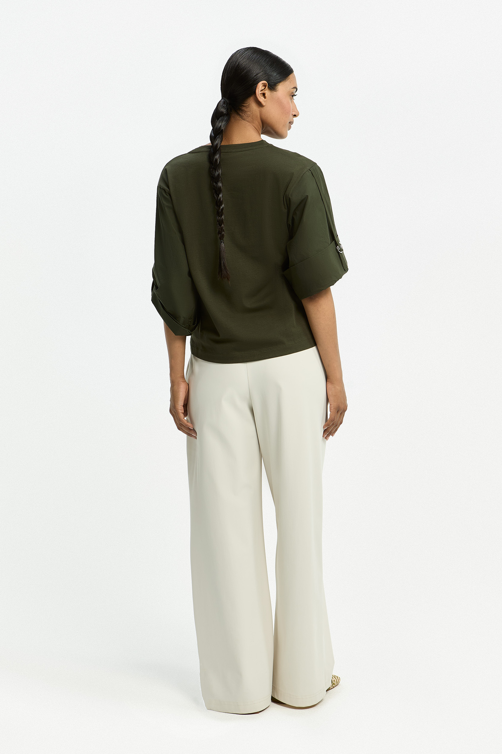 Cotton T-shirt with wide sleeves