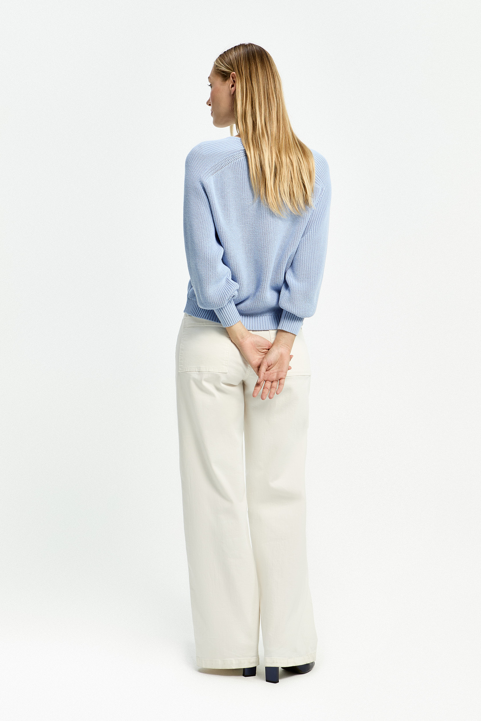 Katoenen cardigan in parelsteek