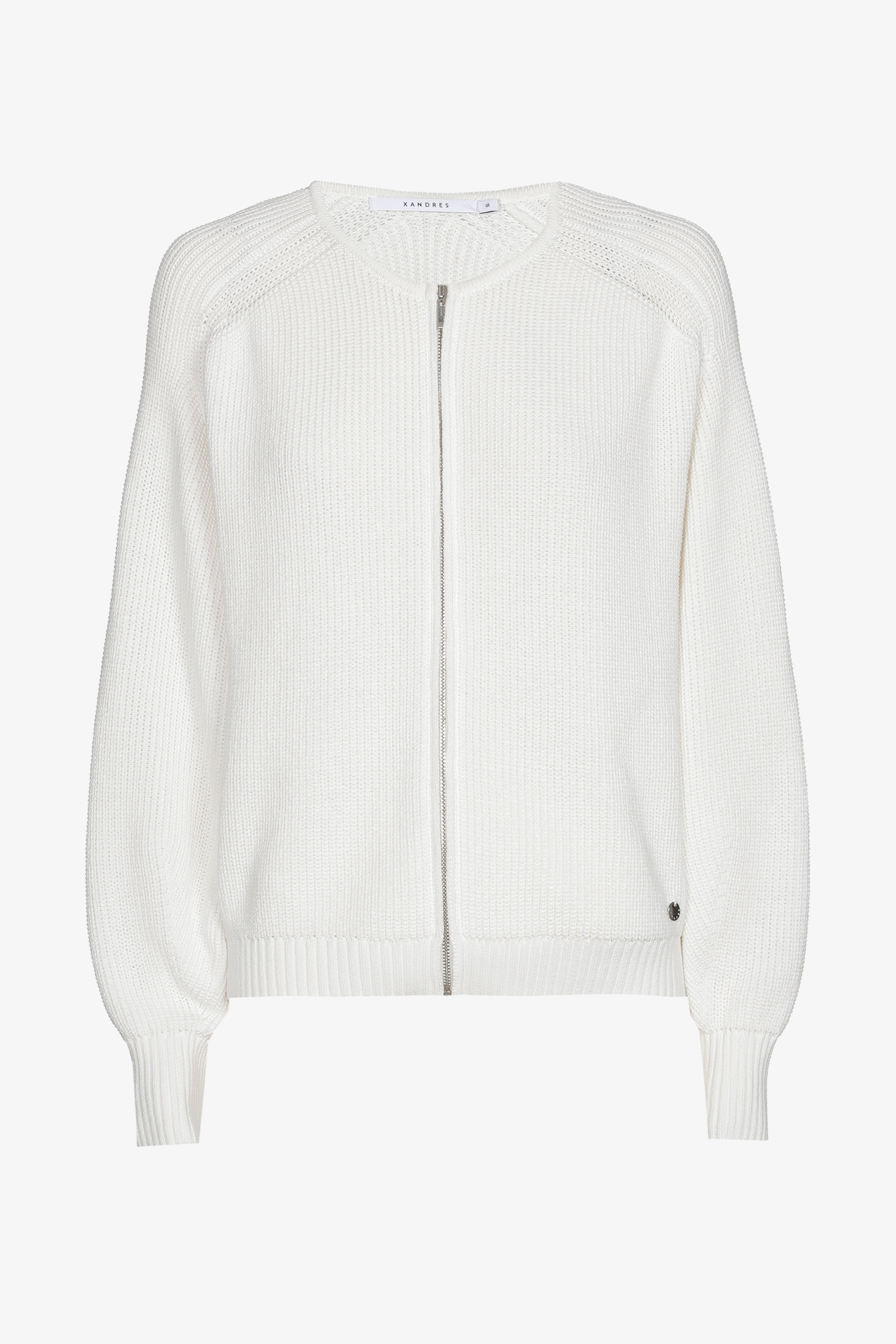 Katoenen cardigan in parelsteek