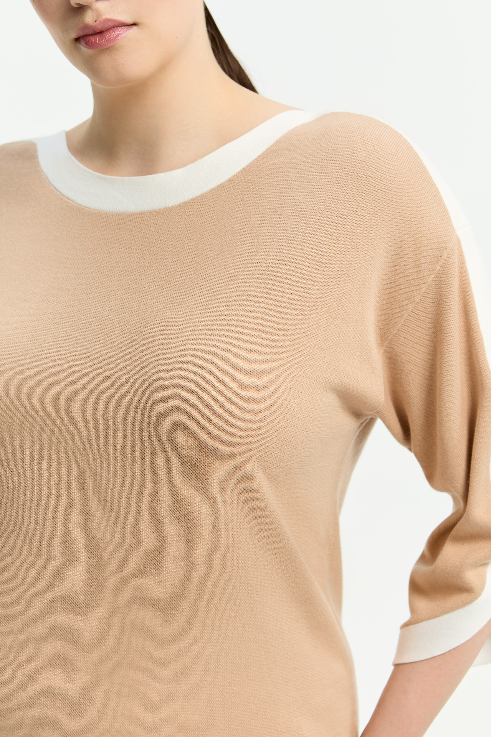 Katoenen trui met boothals