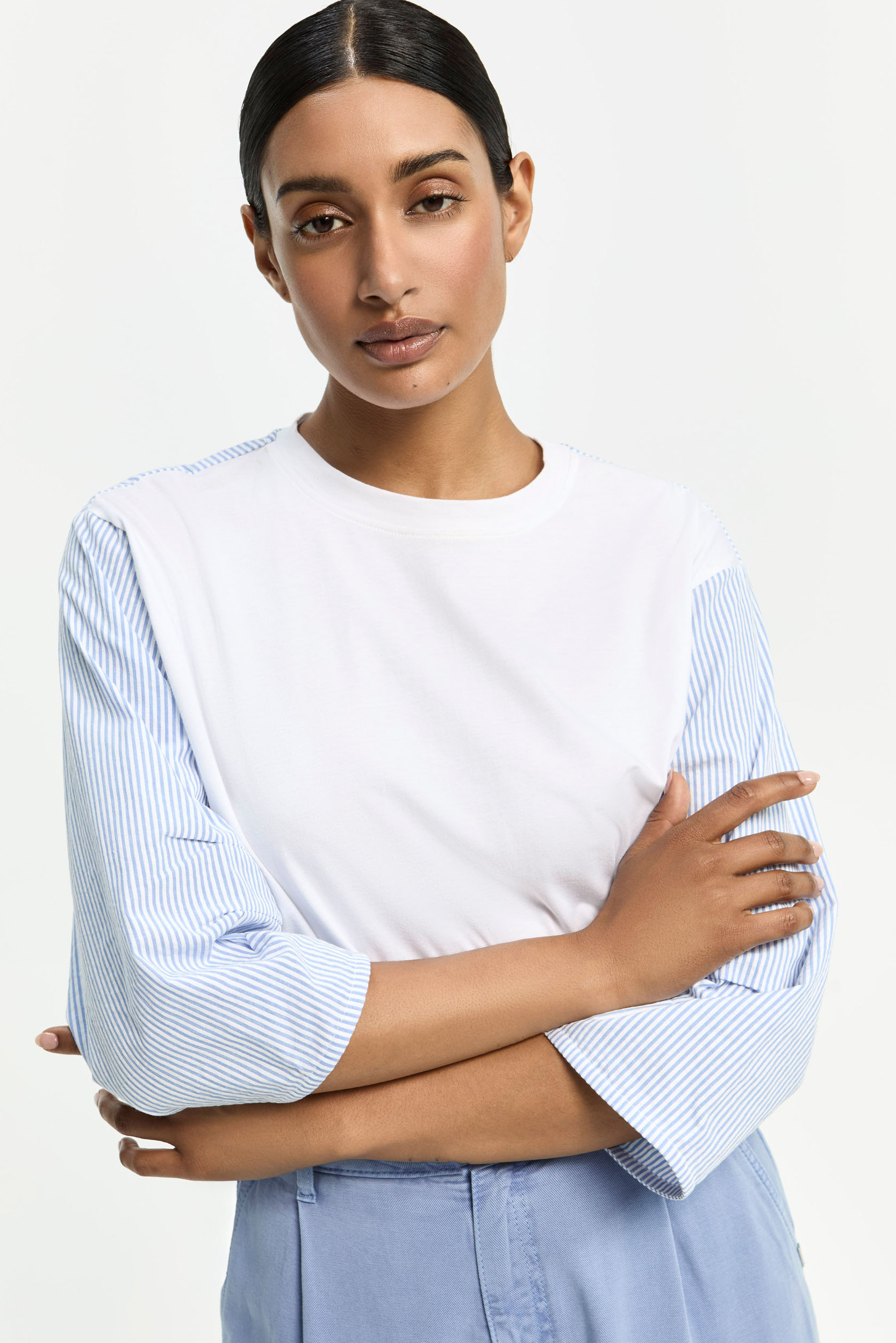 T-shirt met ballonmouwen