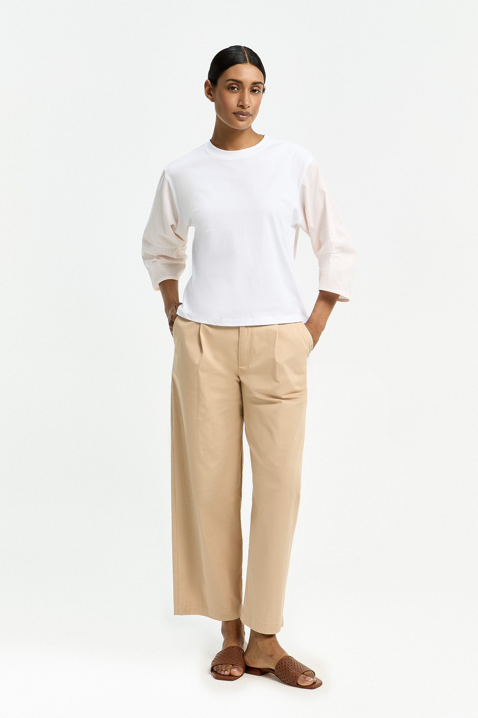 T-shirt met ballonmouwen