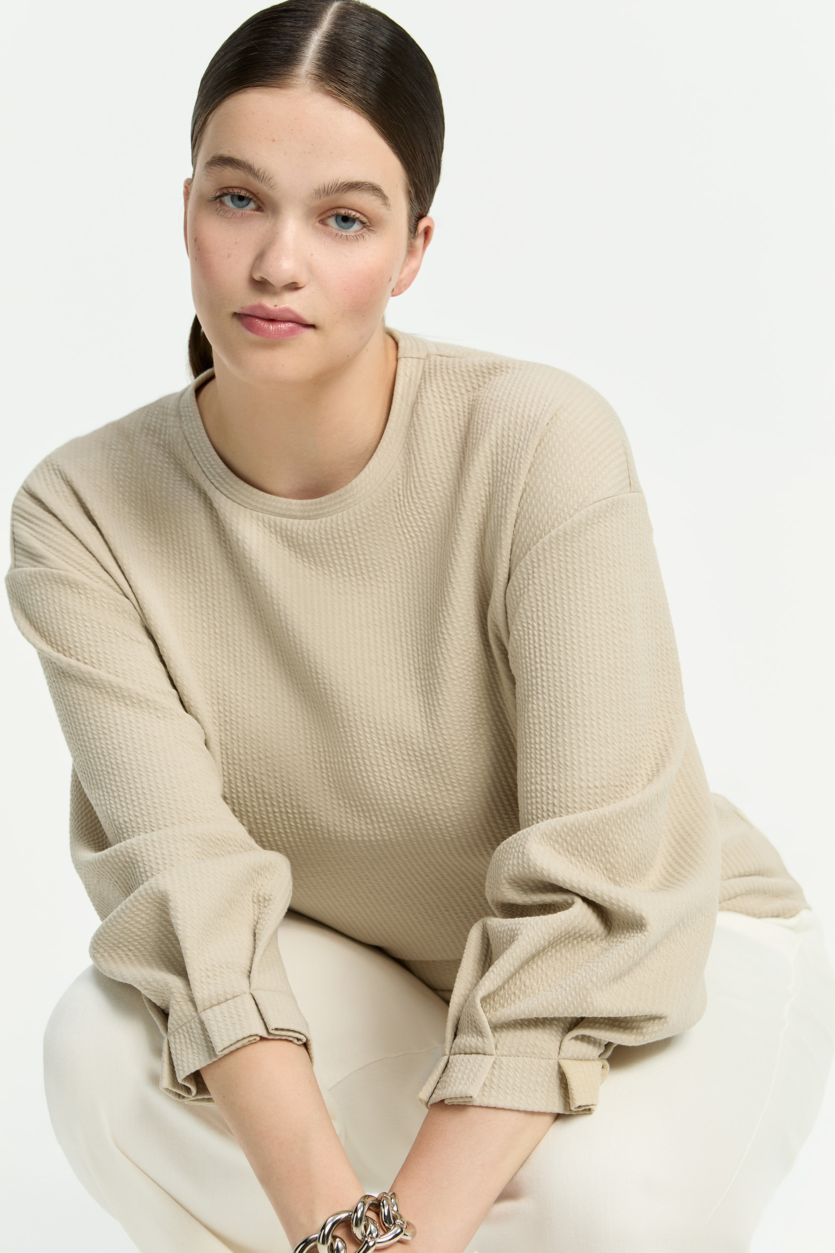 Comfortable seersucker T-shirt 