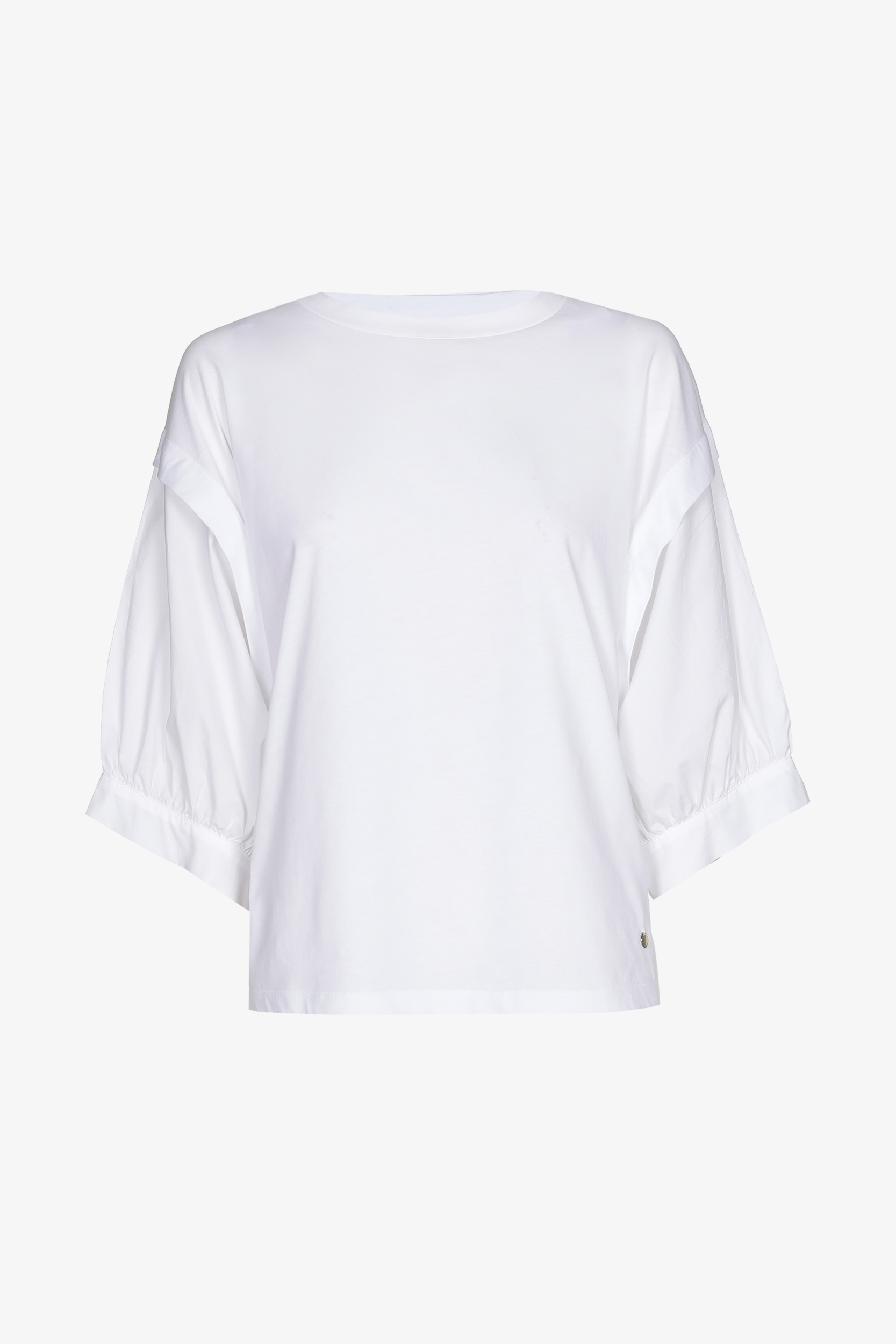 Cotton T-shirt with balloon sleeves