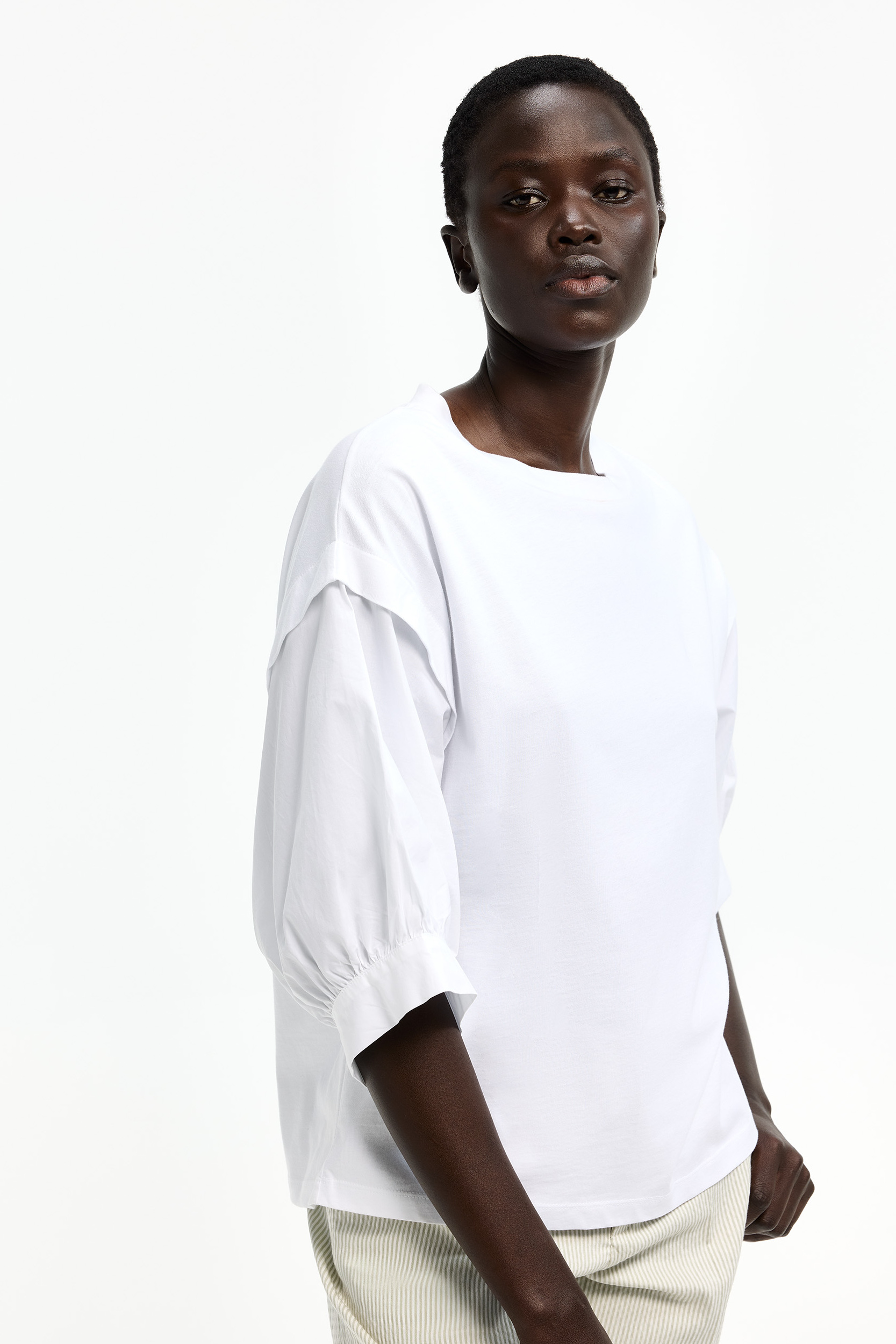 T-shirt en coton à manches ballon