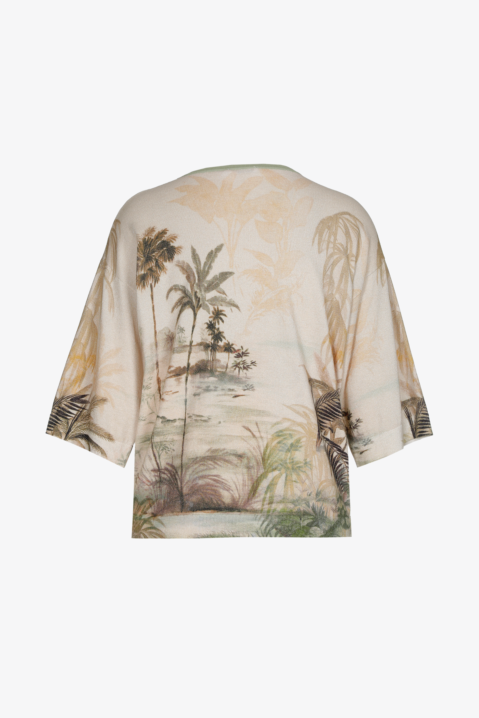 Pull à imprimé estival à palmiers