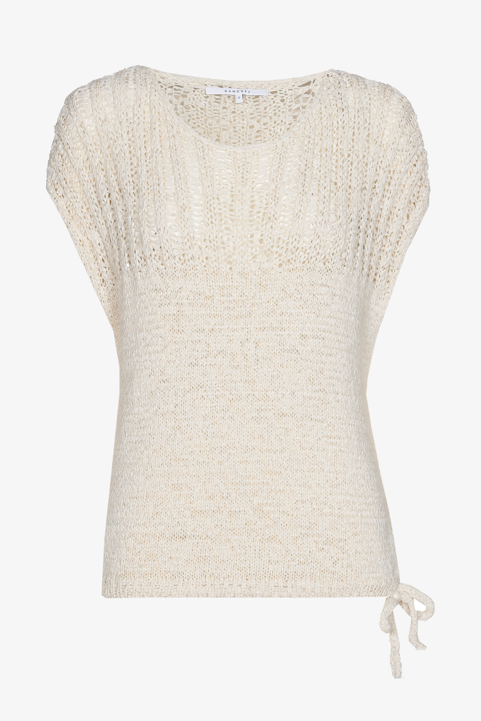 Mouwloze losgebreide pull 