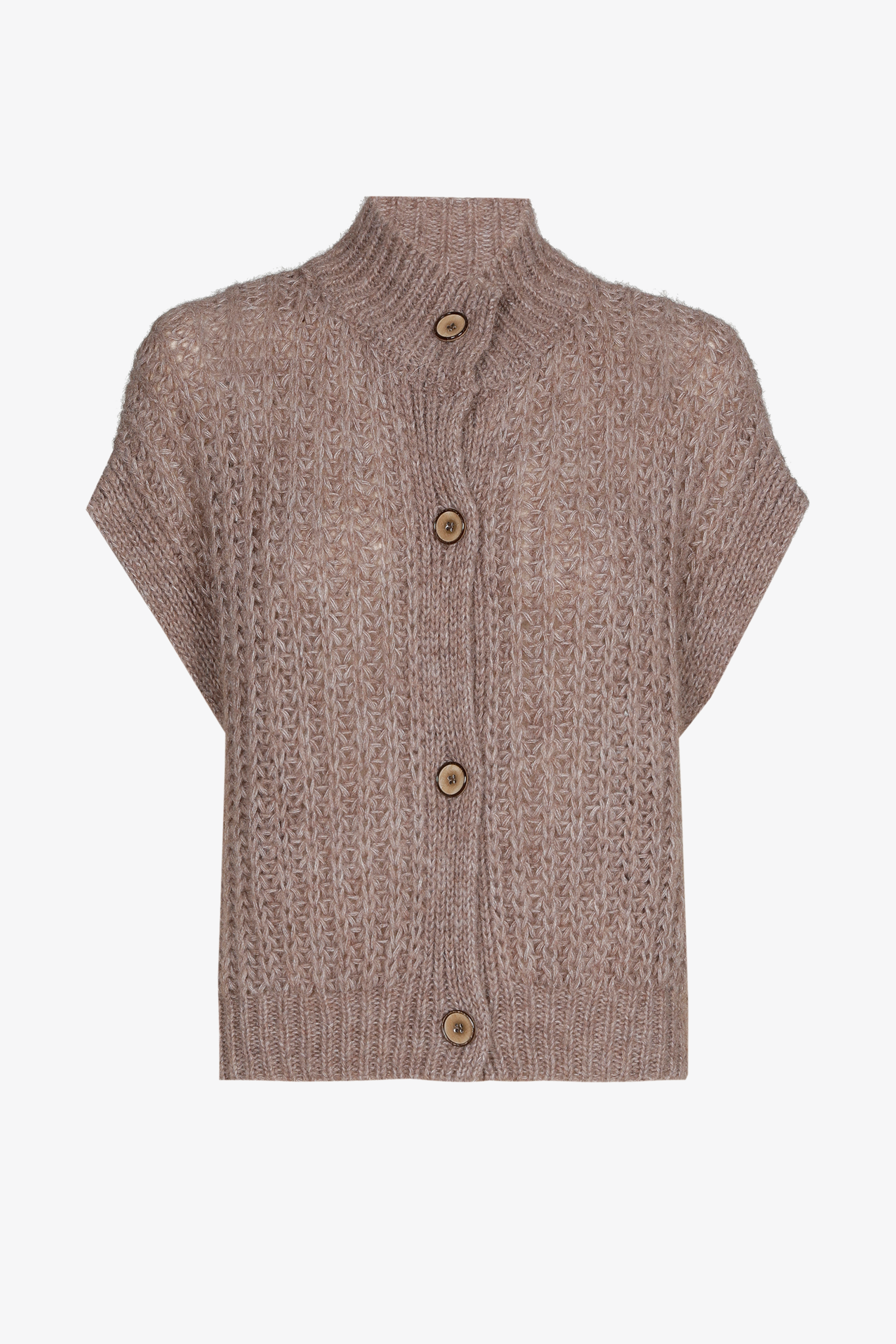 Gebreid vest met knopen