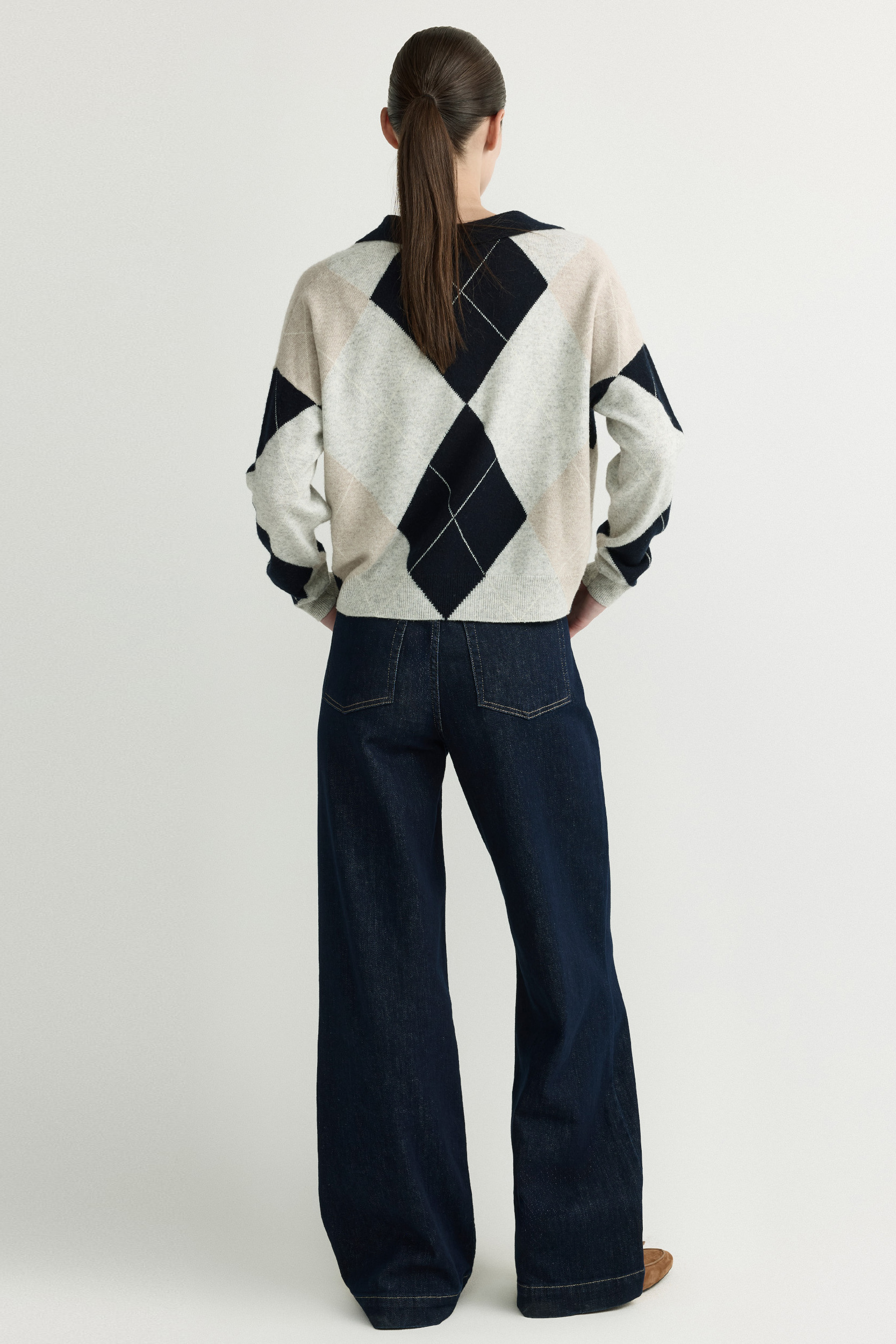 Checked polo jumper