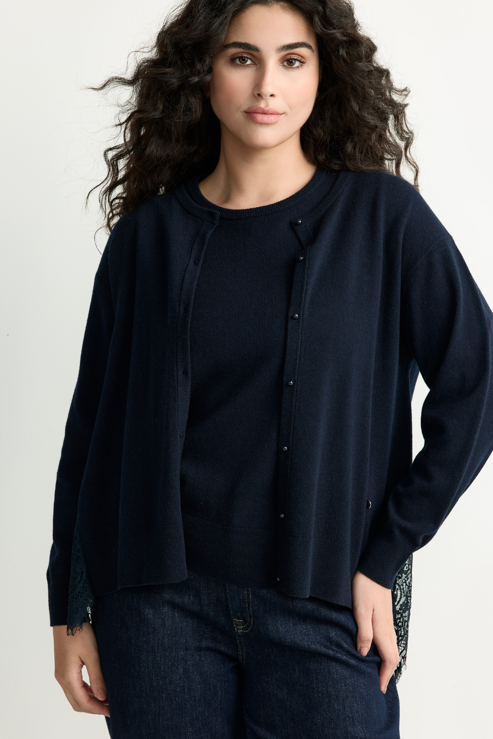 Cardigan with lace