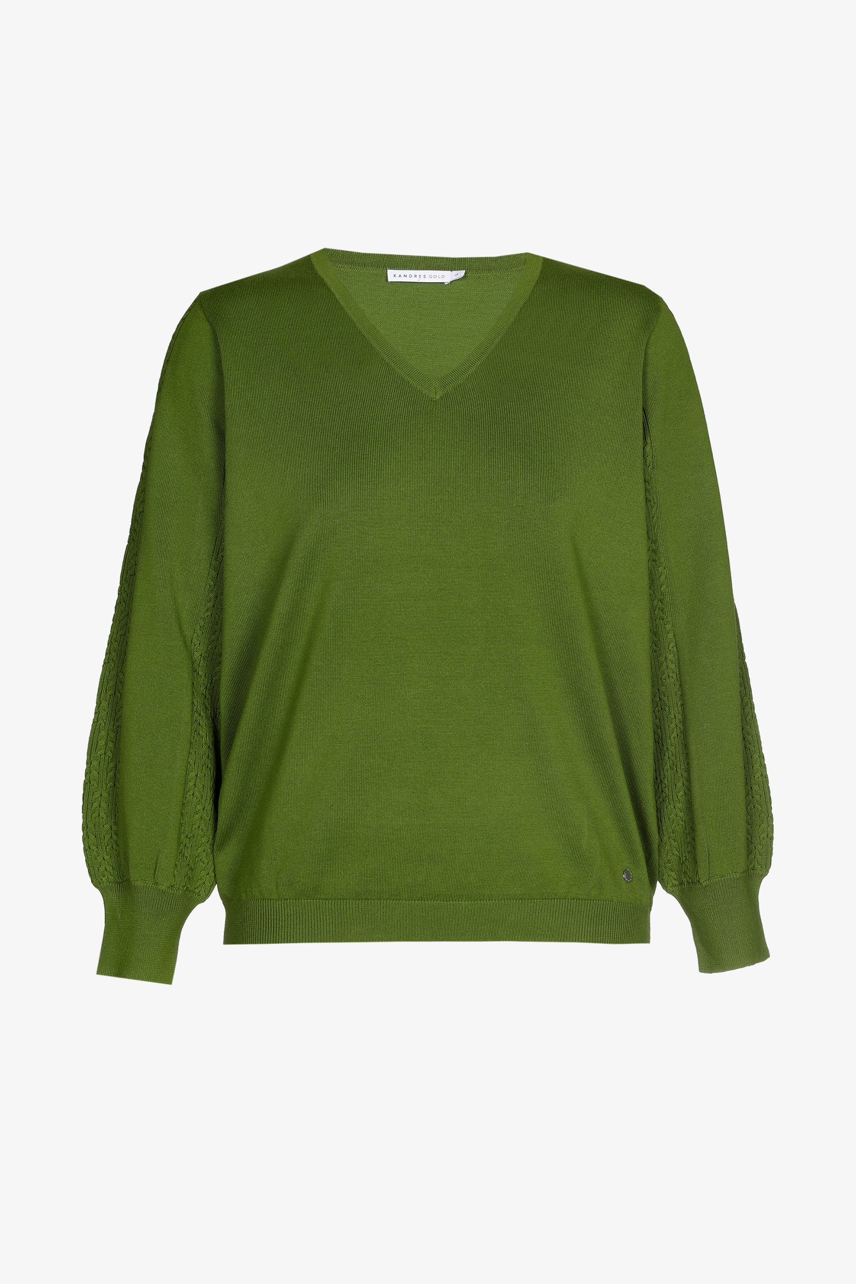 Cotton jumper with knitted detail