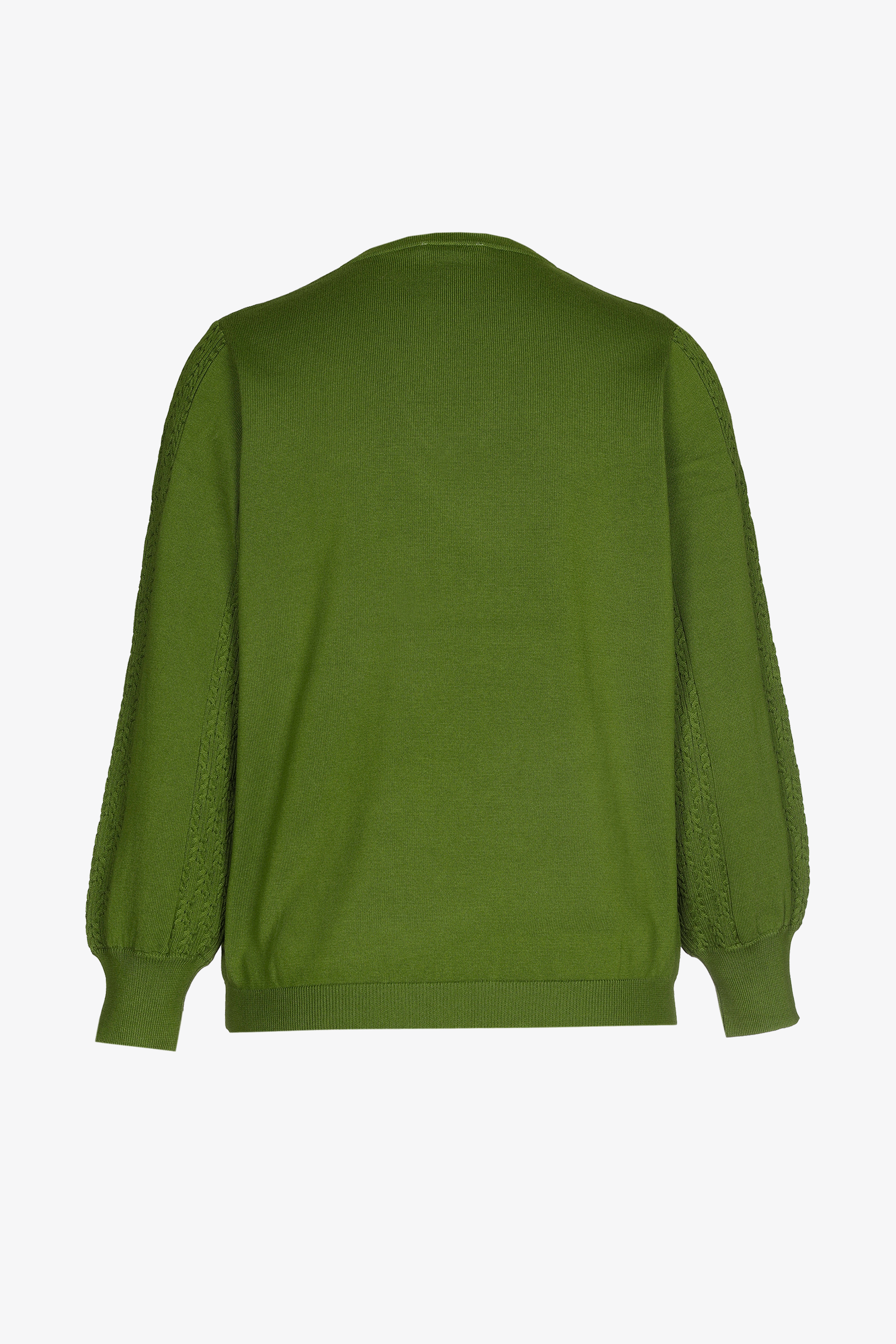 Cotton jumper with knitted detail