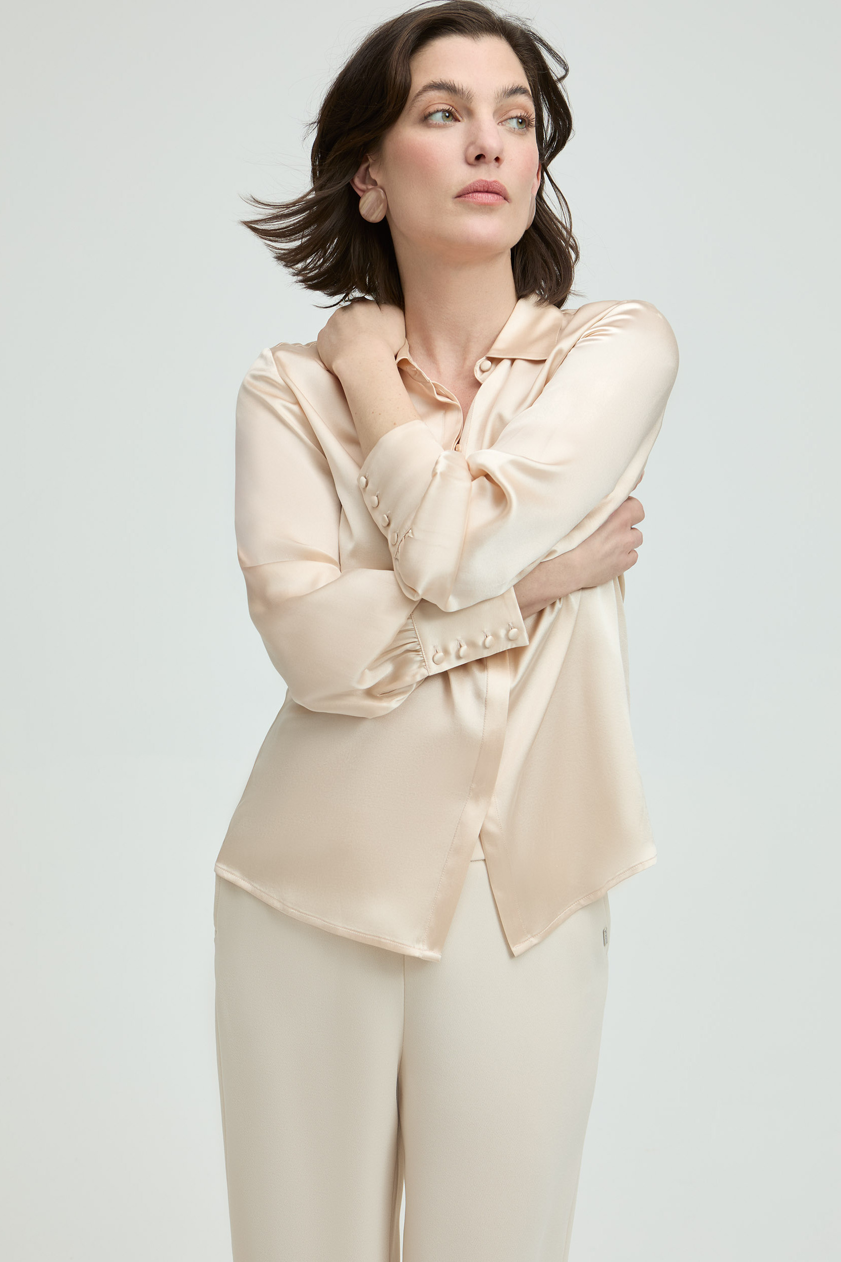 Klassieke hemdblouse in zijde