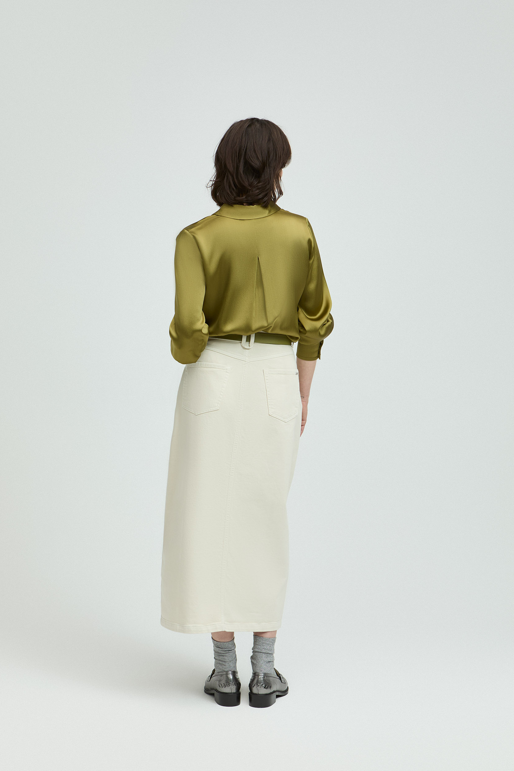 Klassieke hemdblouse in zijde