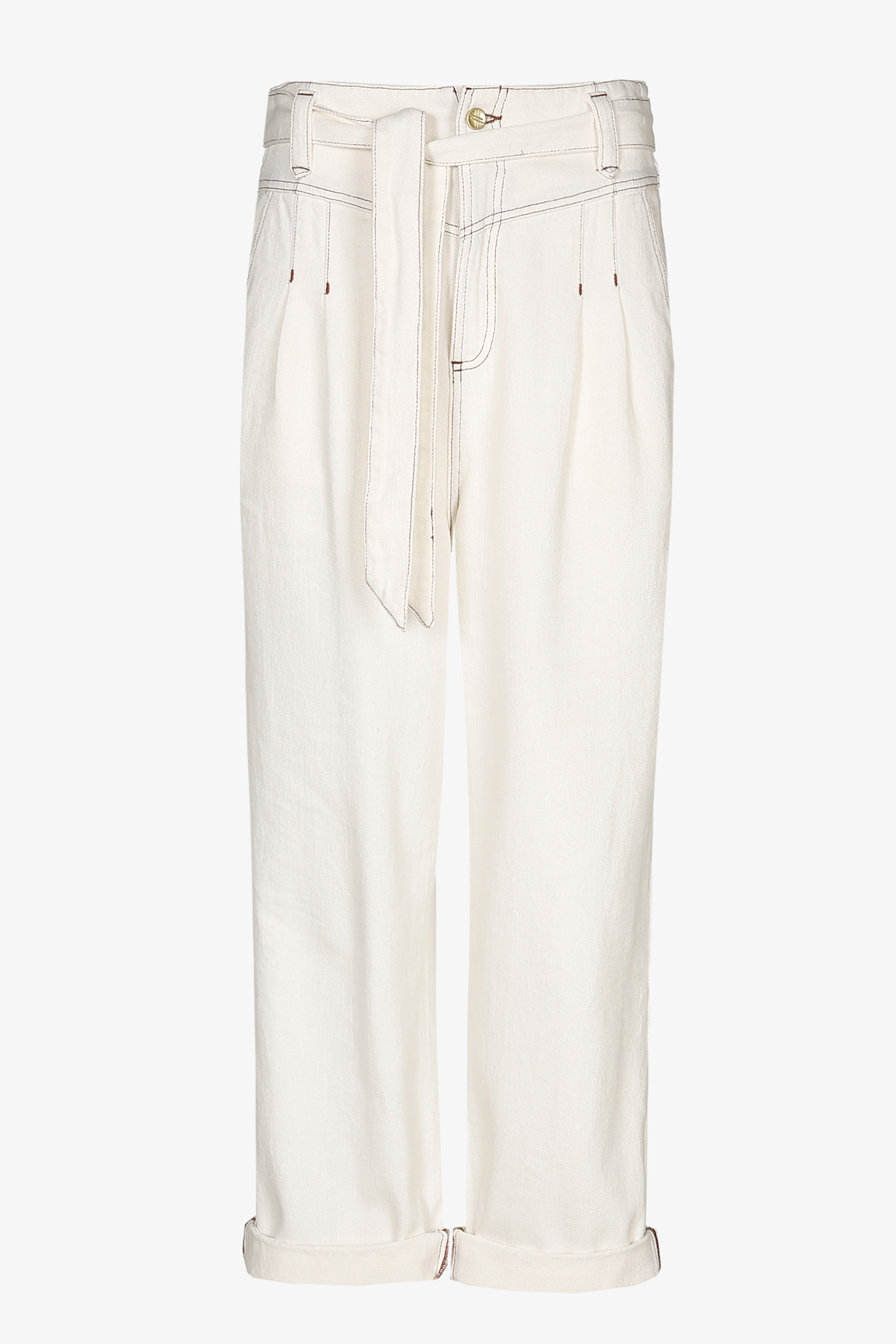 High waist trousers with belt