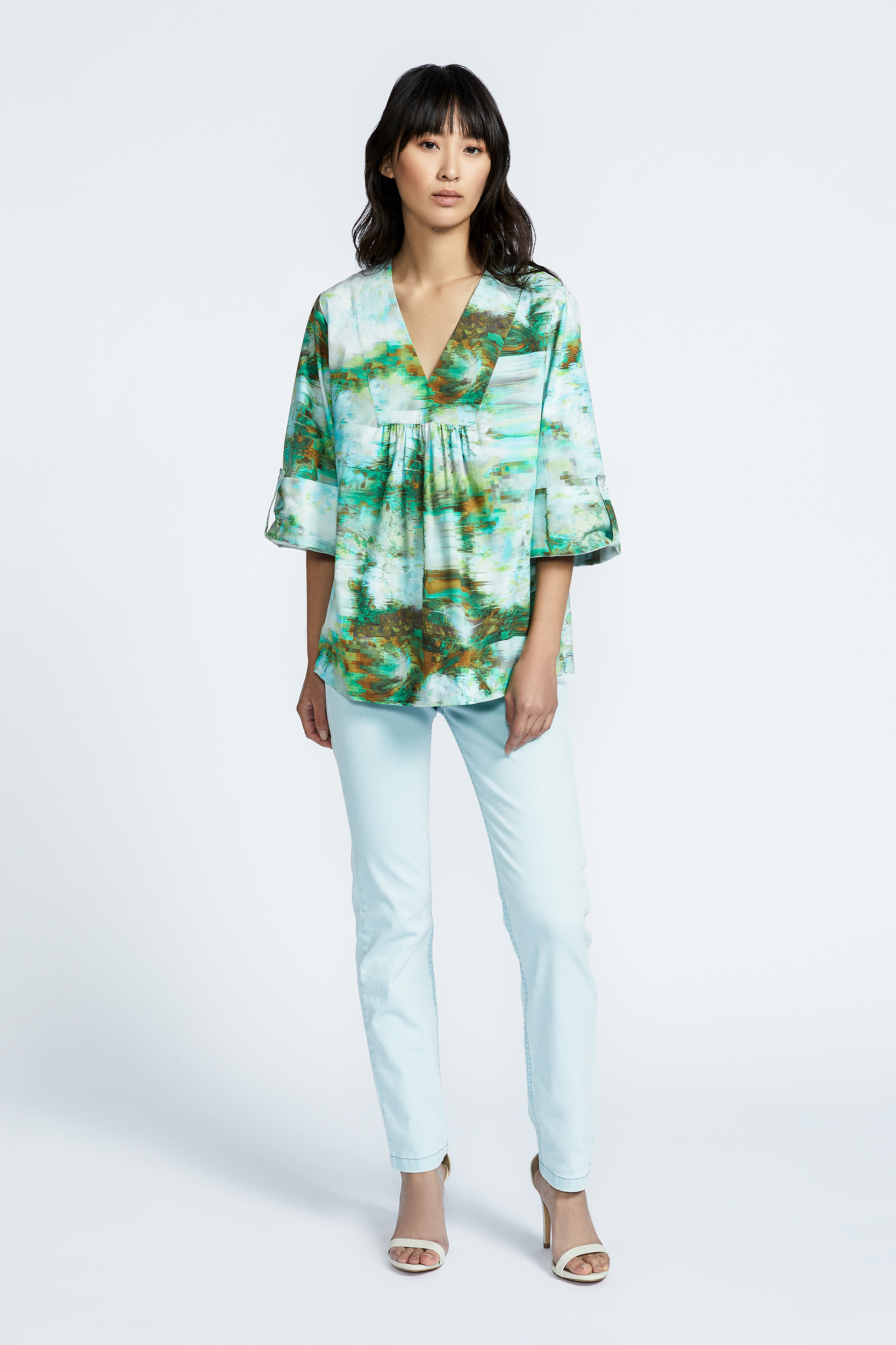Oversized blouse with print