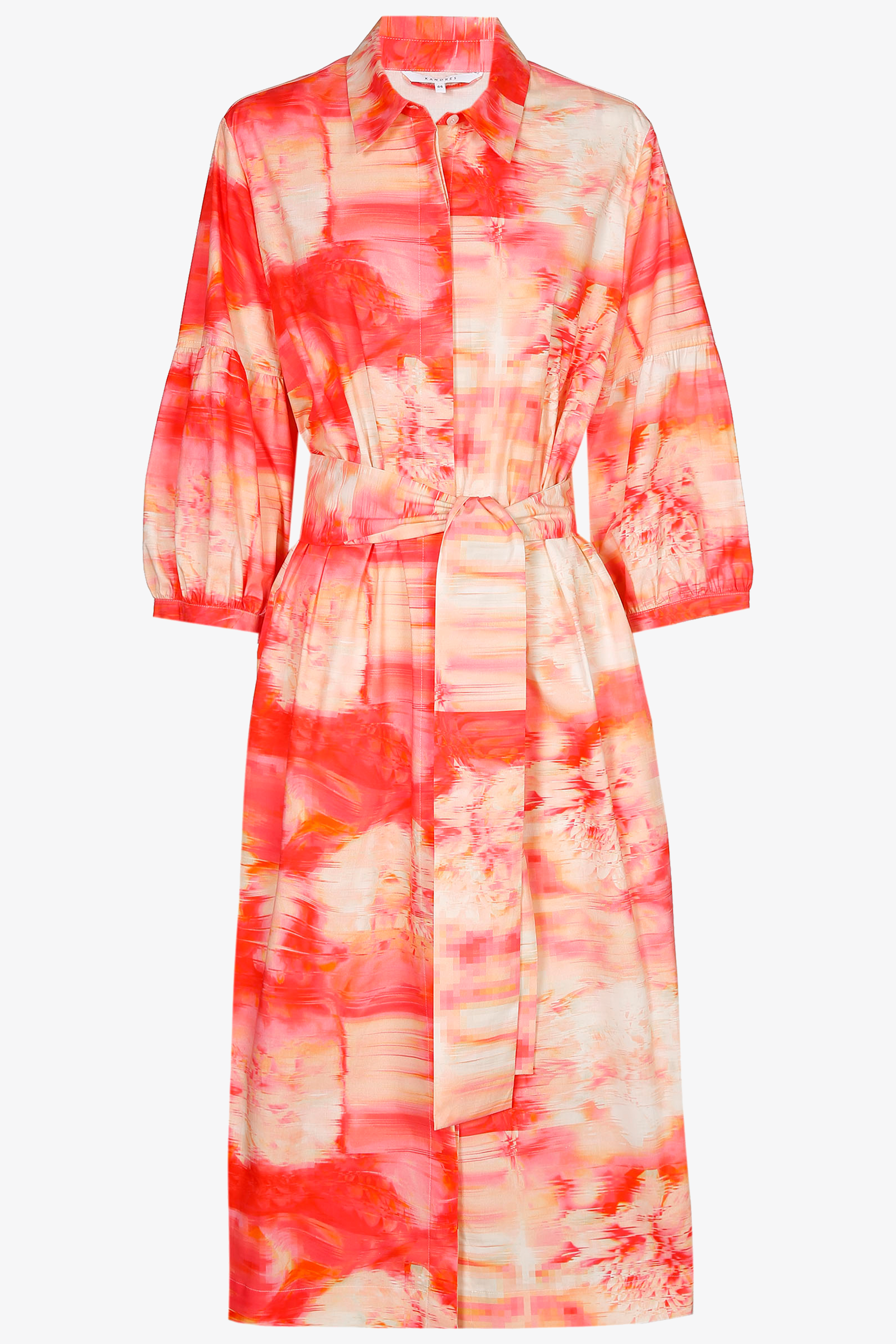 Shirt dress with sash