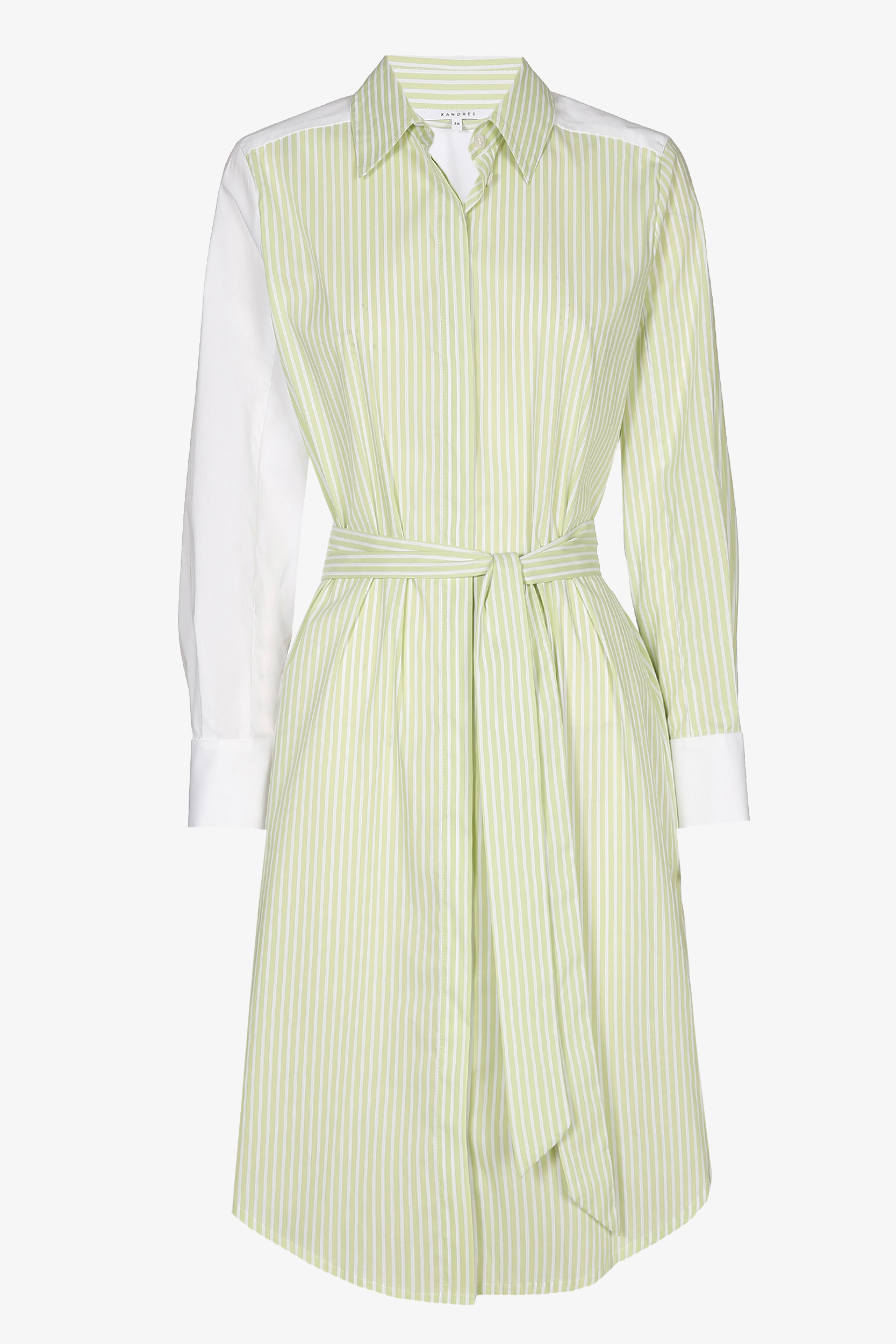 Half-length striped shirt dress