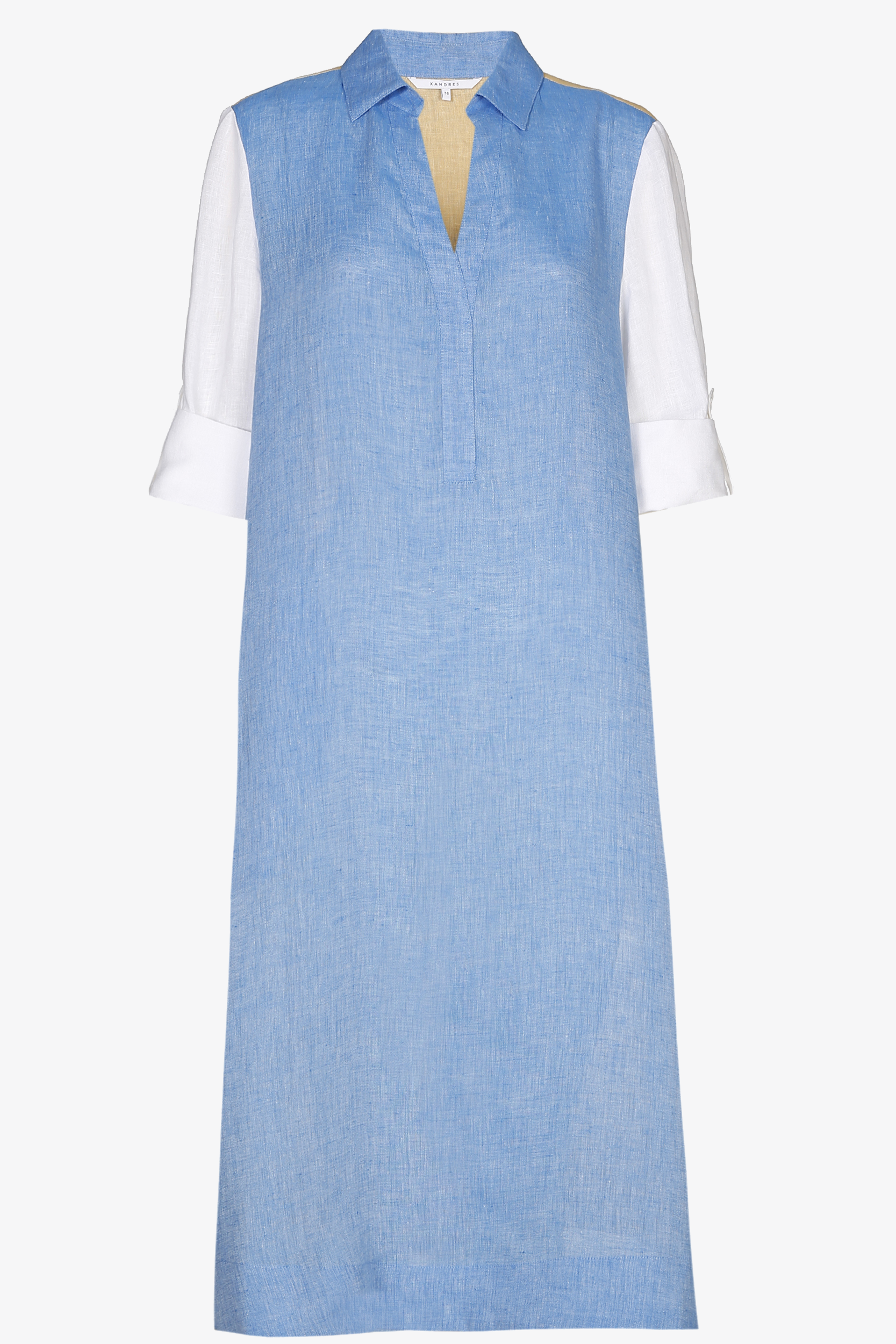 Tricolour dress in linen