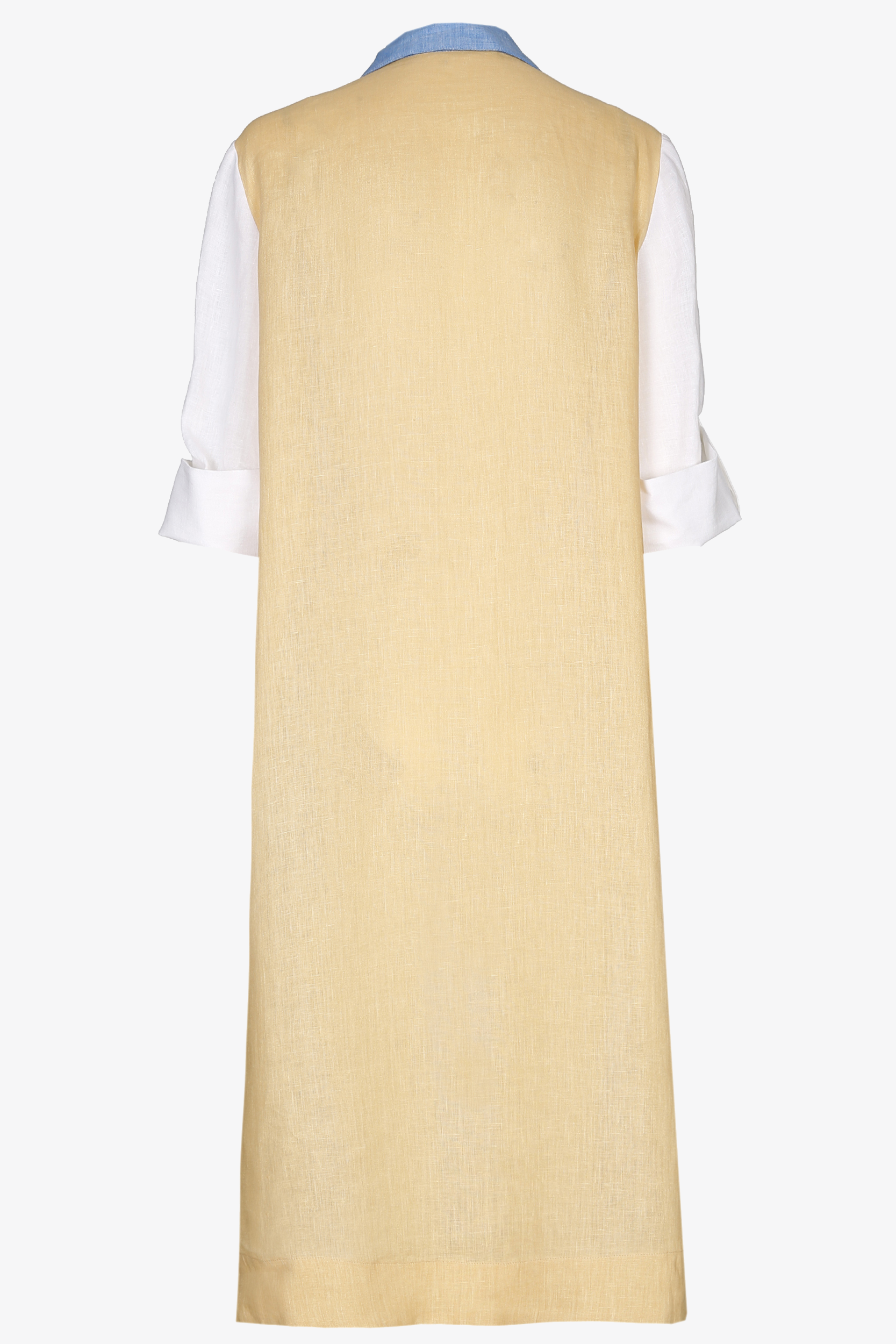Tricolour dress in linen