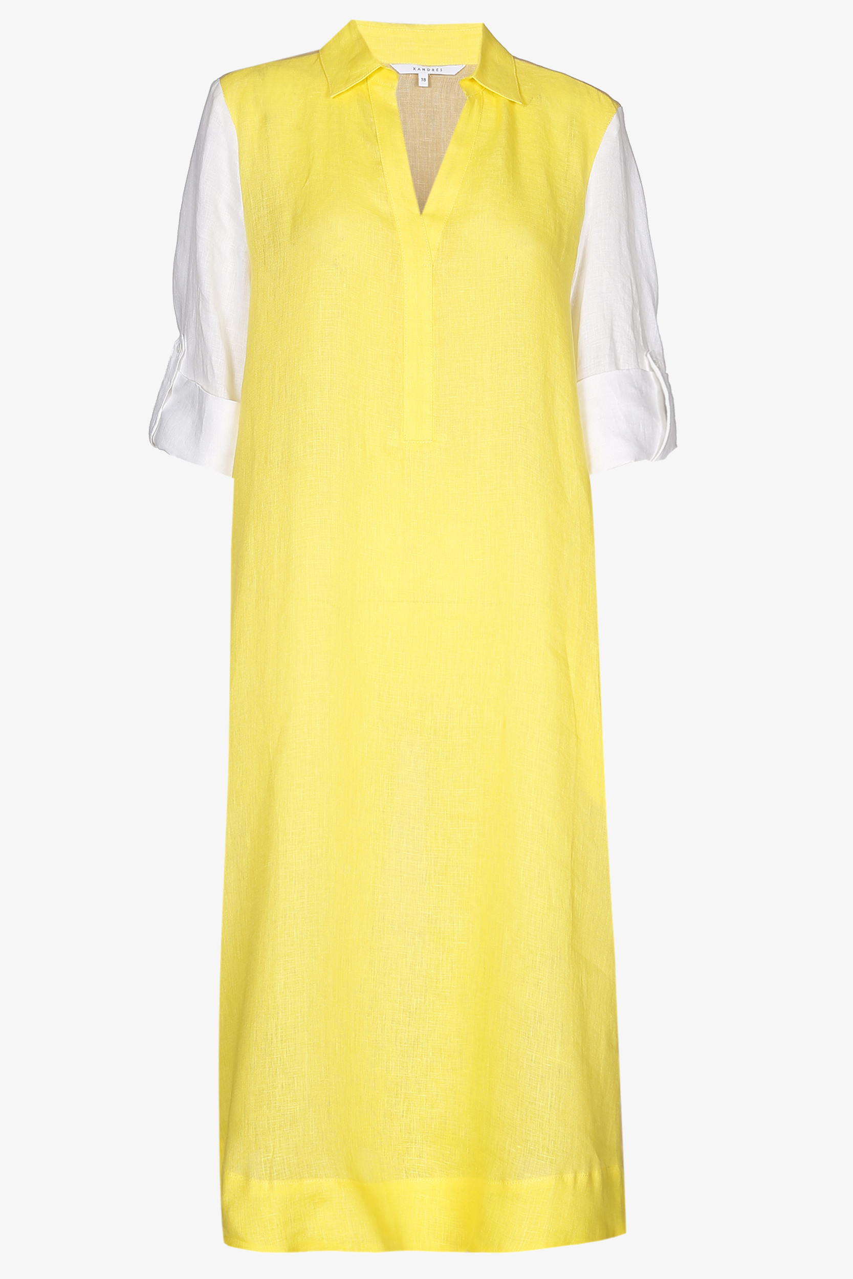 Tricolour dress in linen