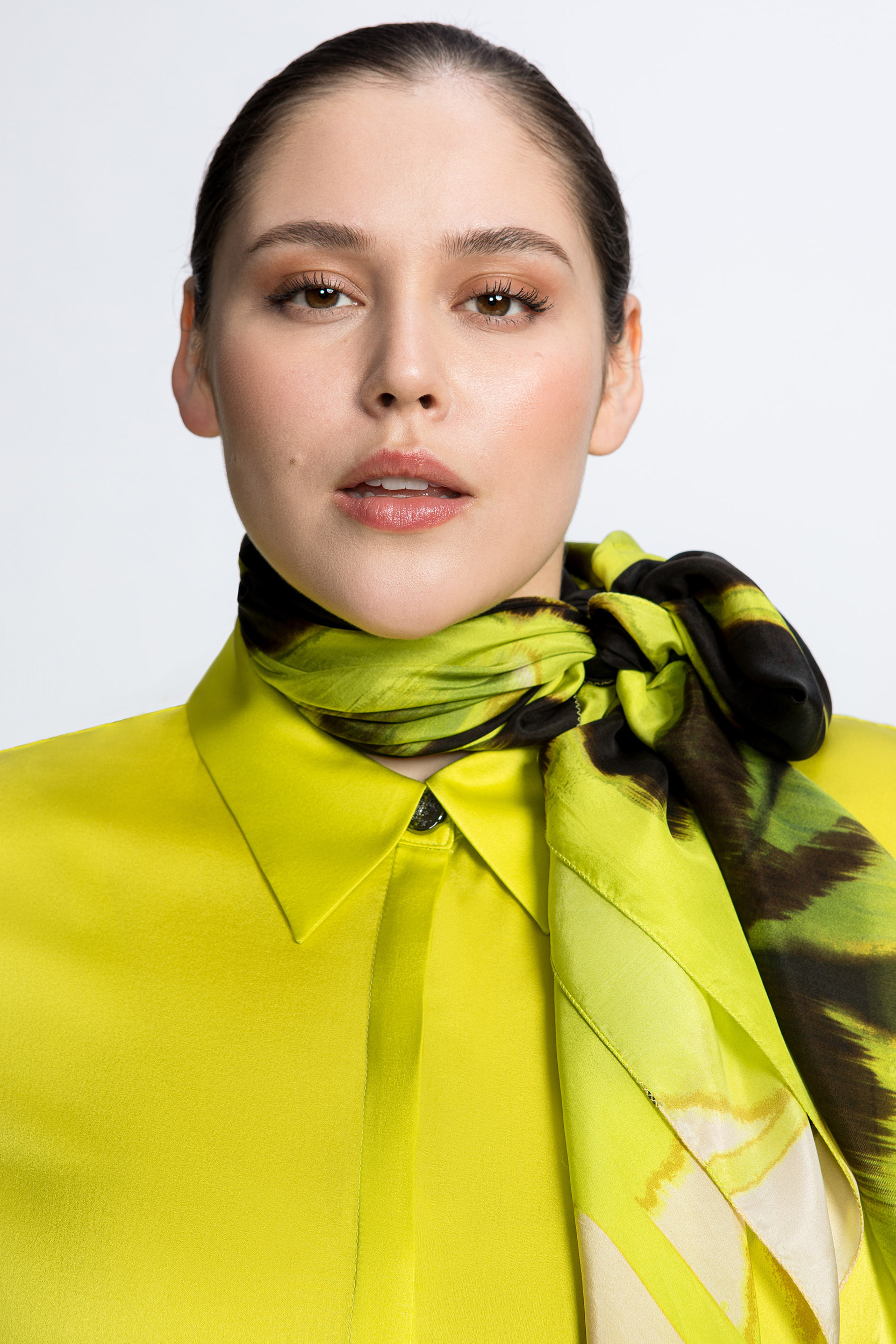 Blouse en soie avec col de chemise