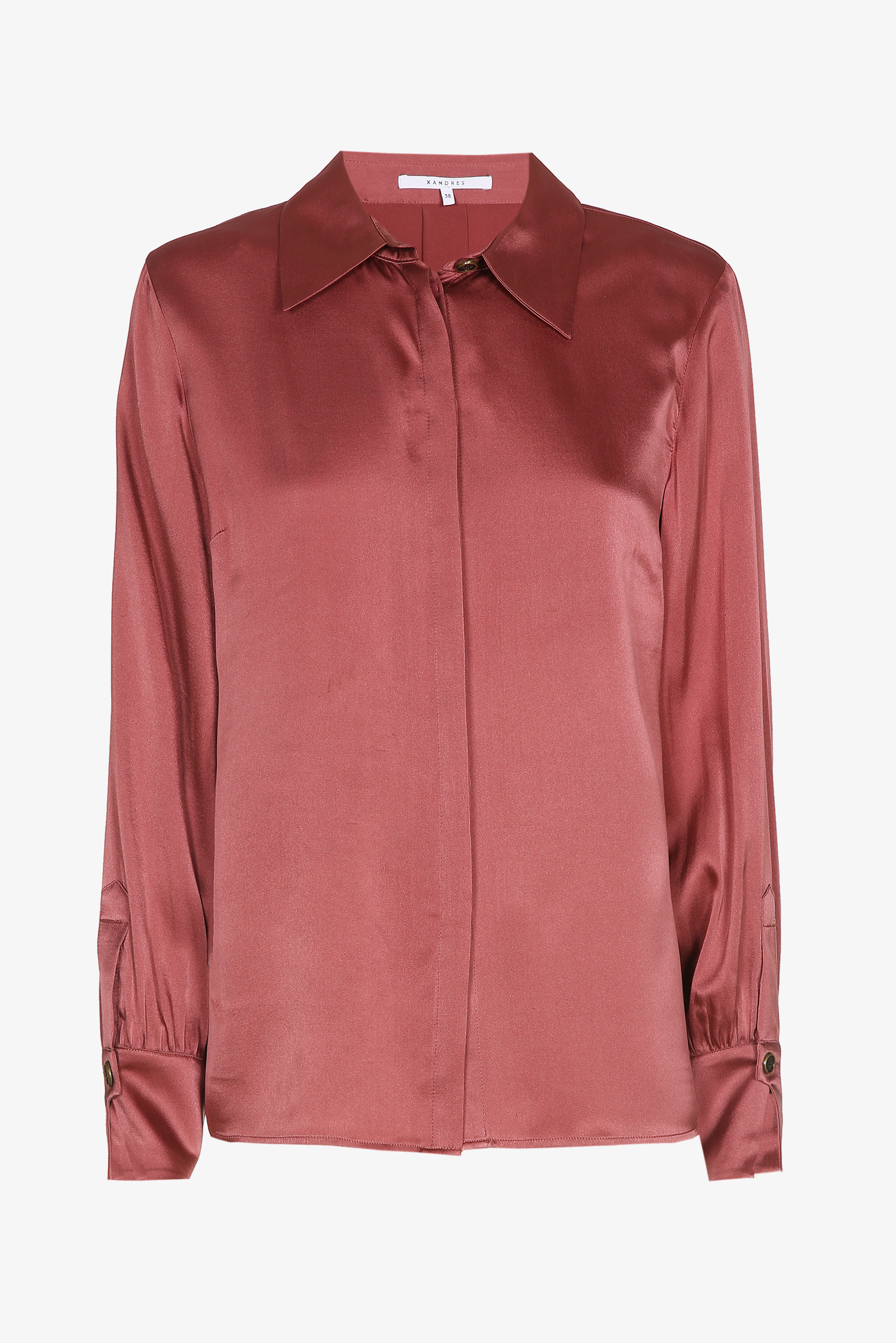 Silk blouse with shirt collar