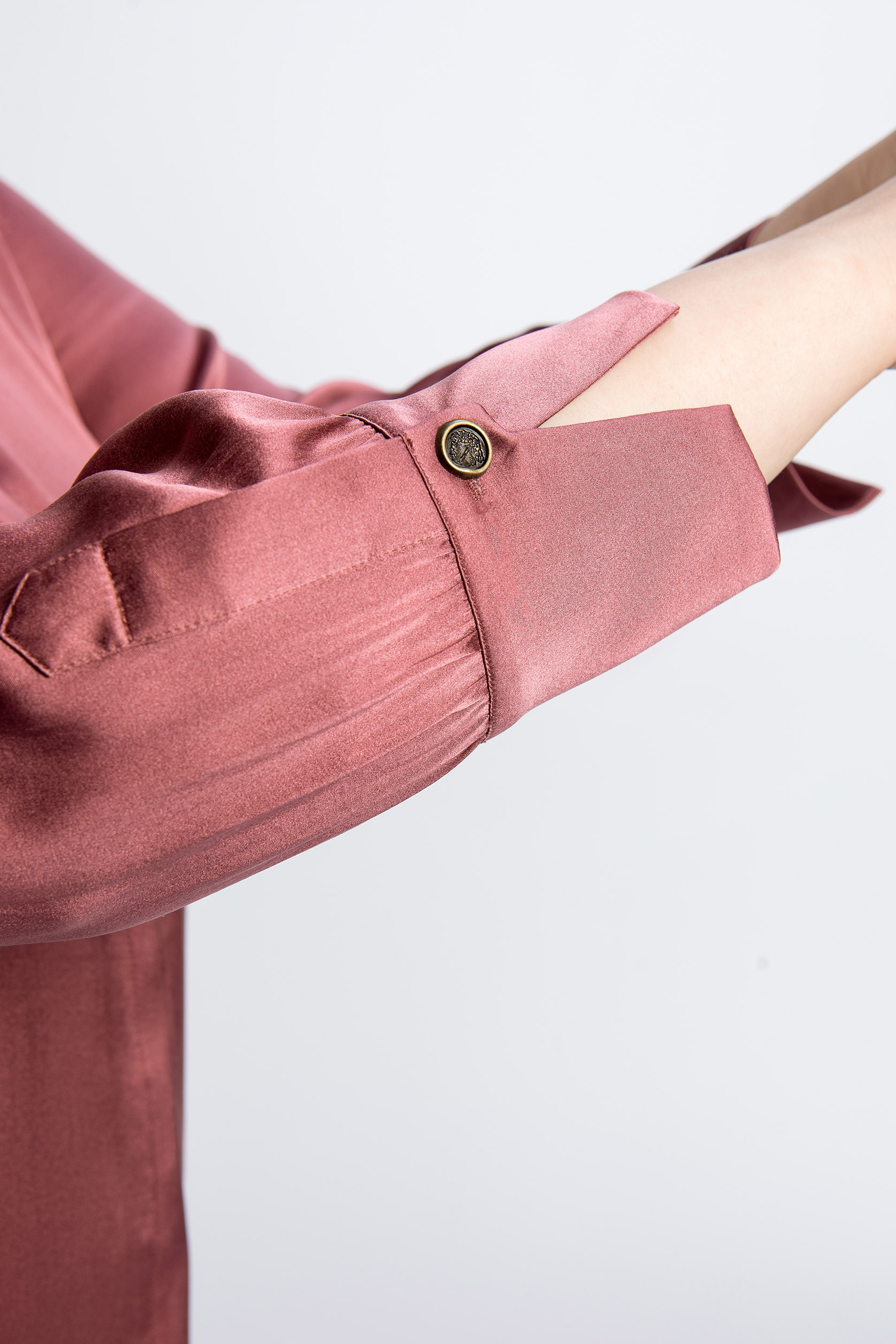 Silk blouse with shirt collar