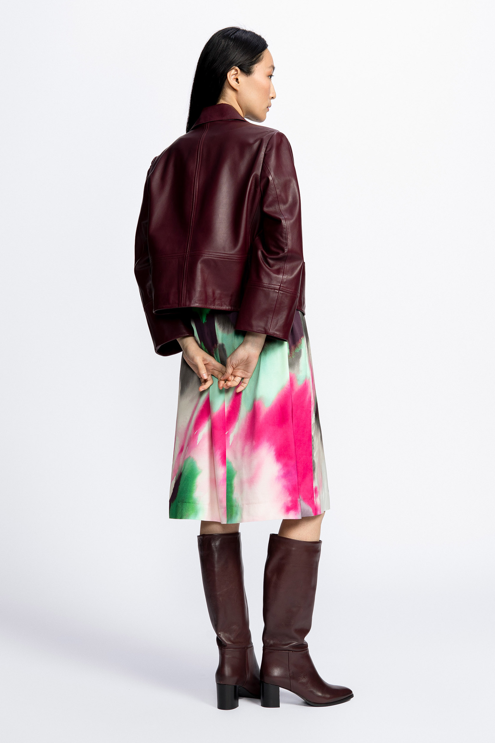 Short eco leather jacket