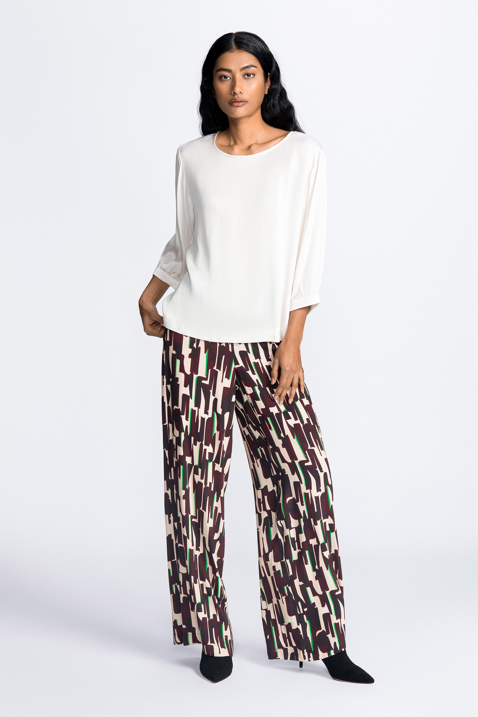 Blouse souple à manches bouffantes