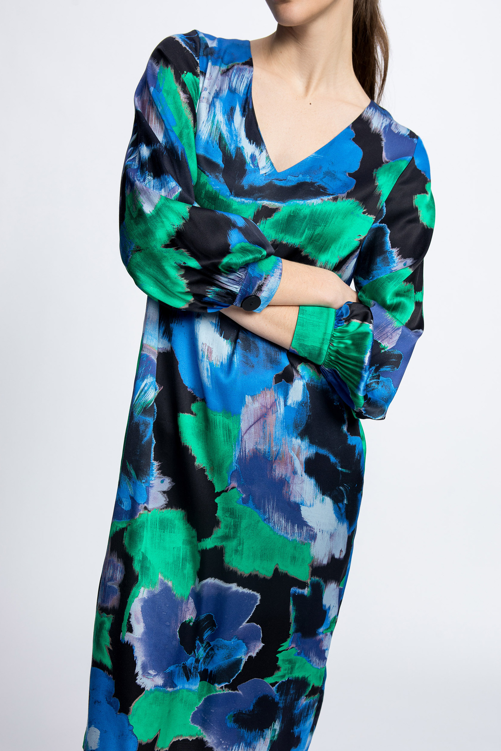 Dress with large floral print