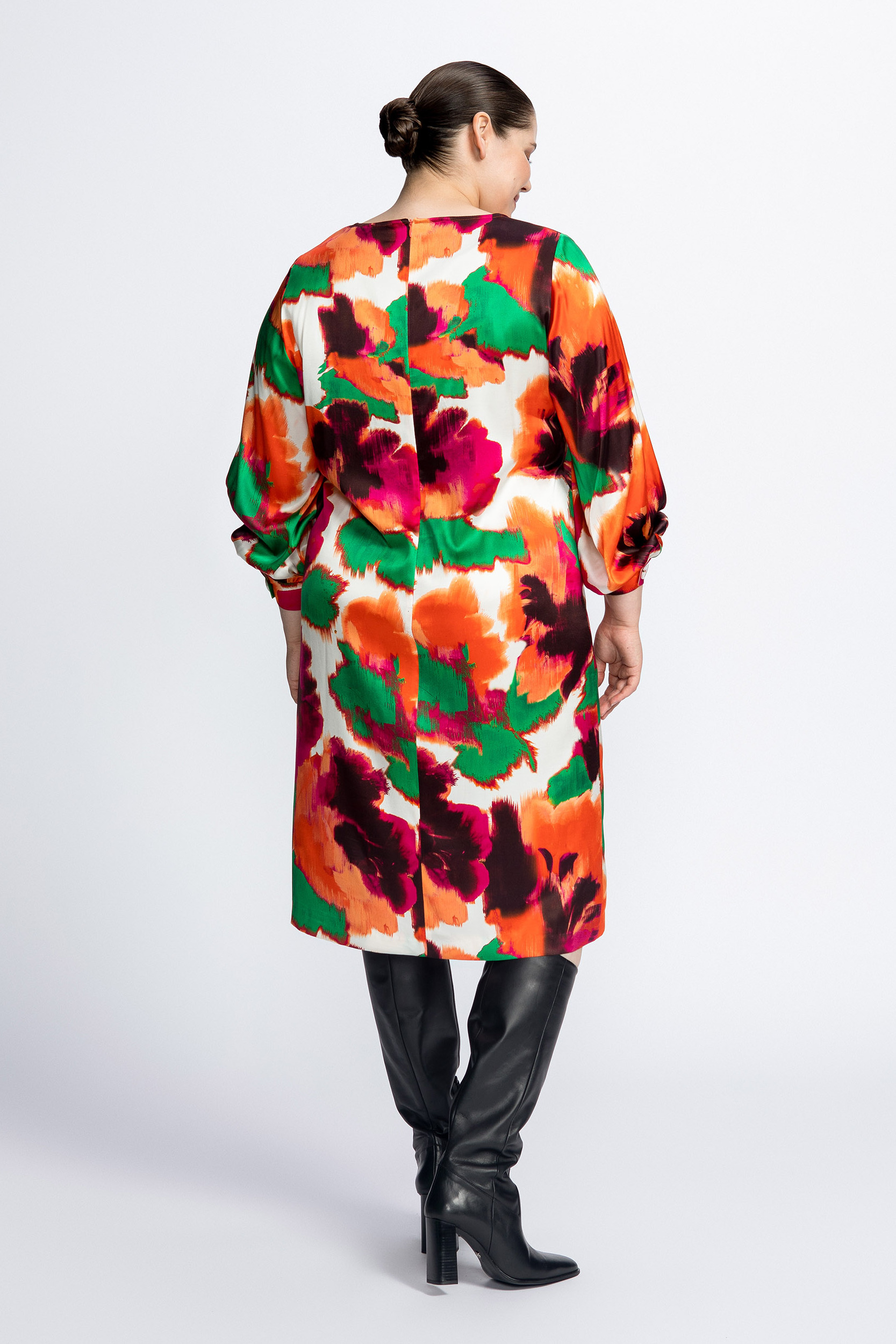 Dress with large floral print