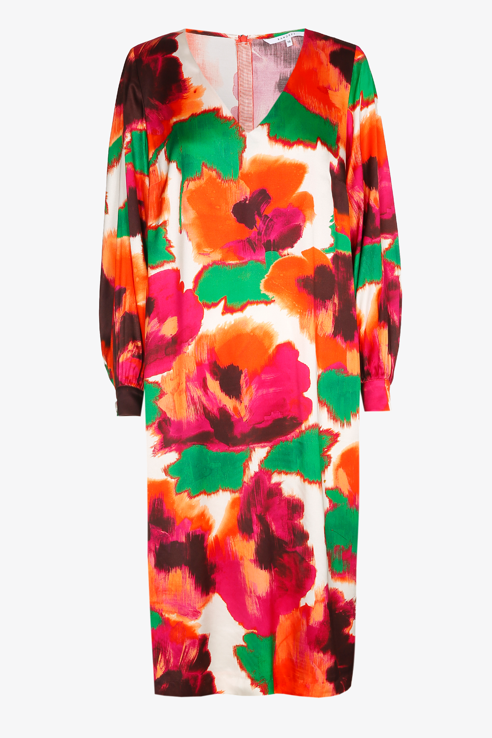 Dress with large floral print