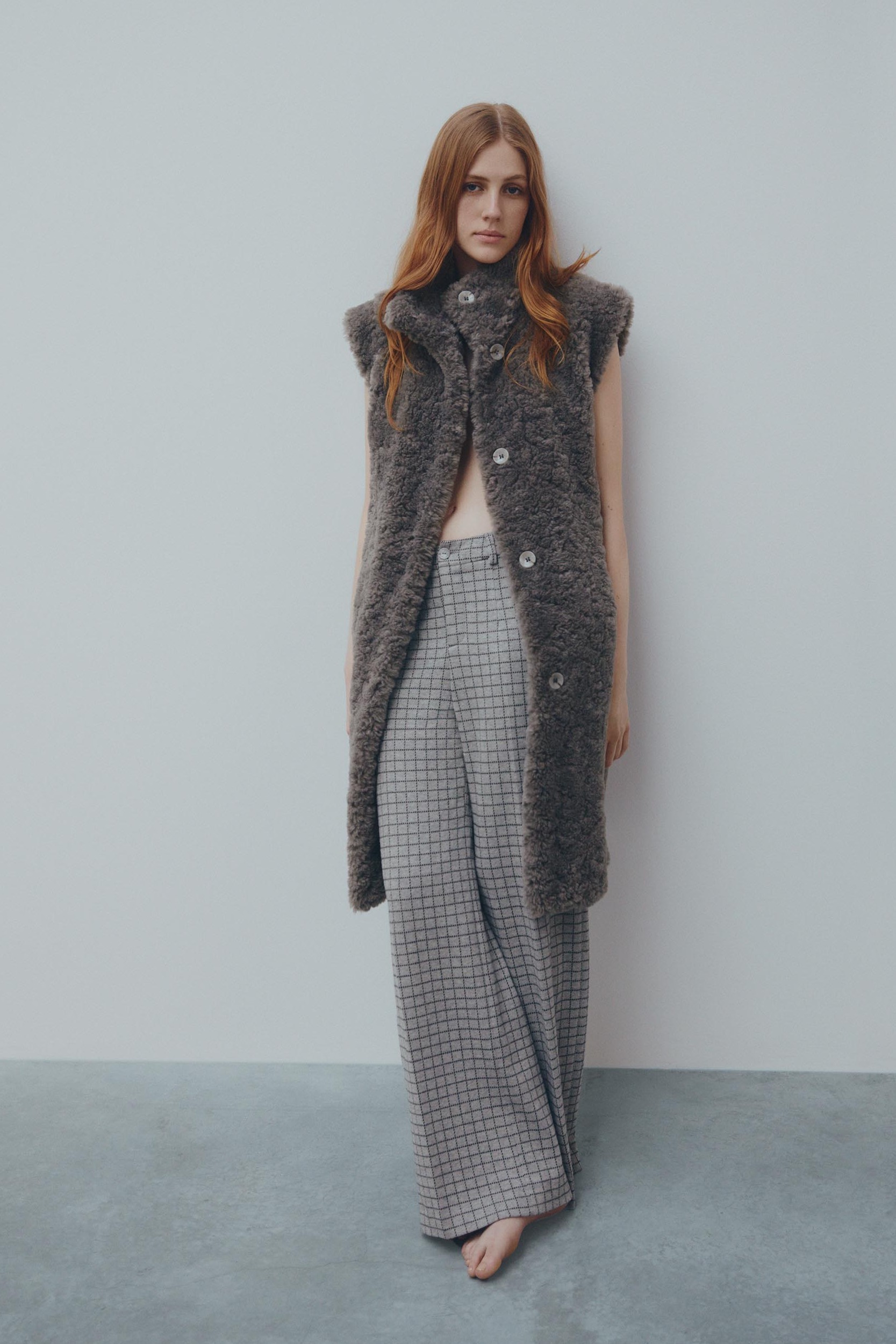 Manteau teddy sans manches