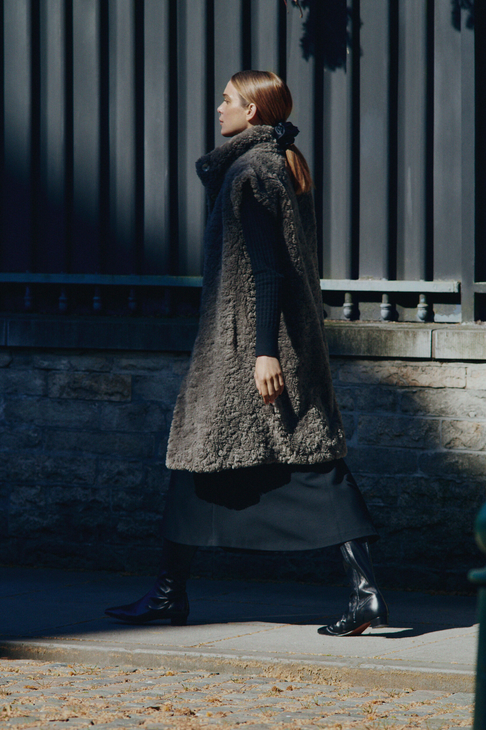 Manteau teddy sans manches