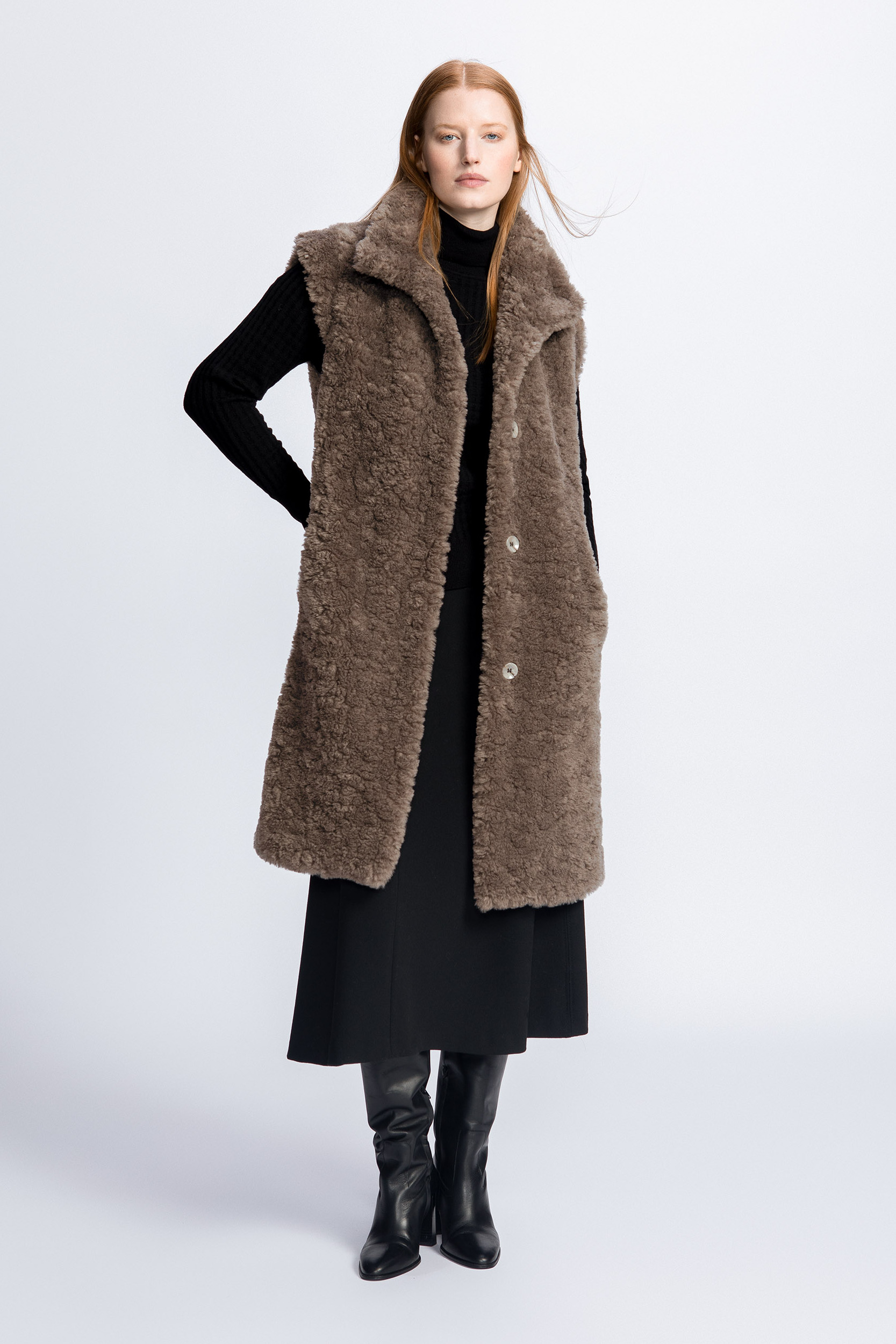 Manteau teddy sans manches