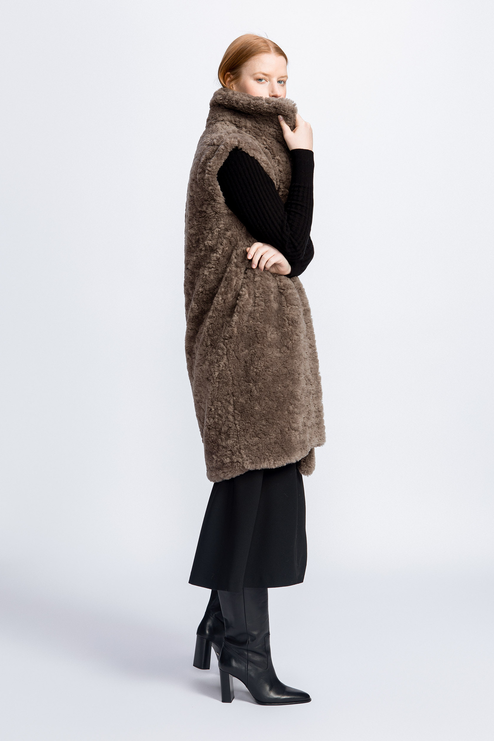 Manteau teddy sans manches