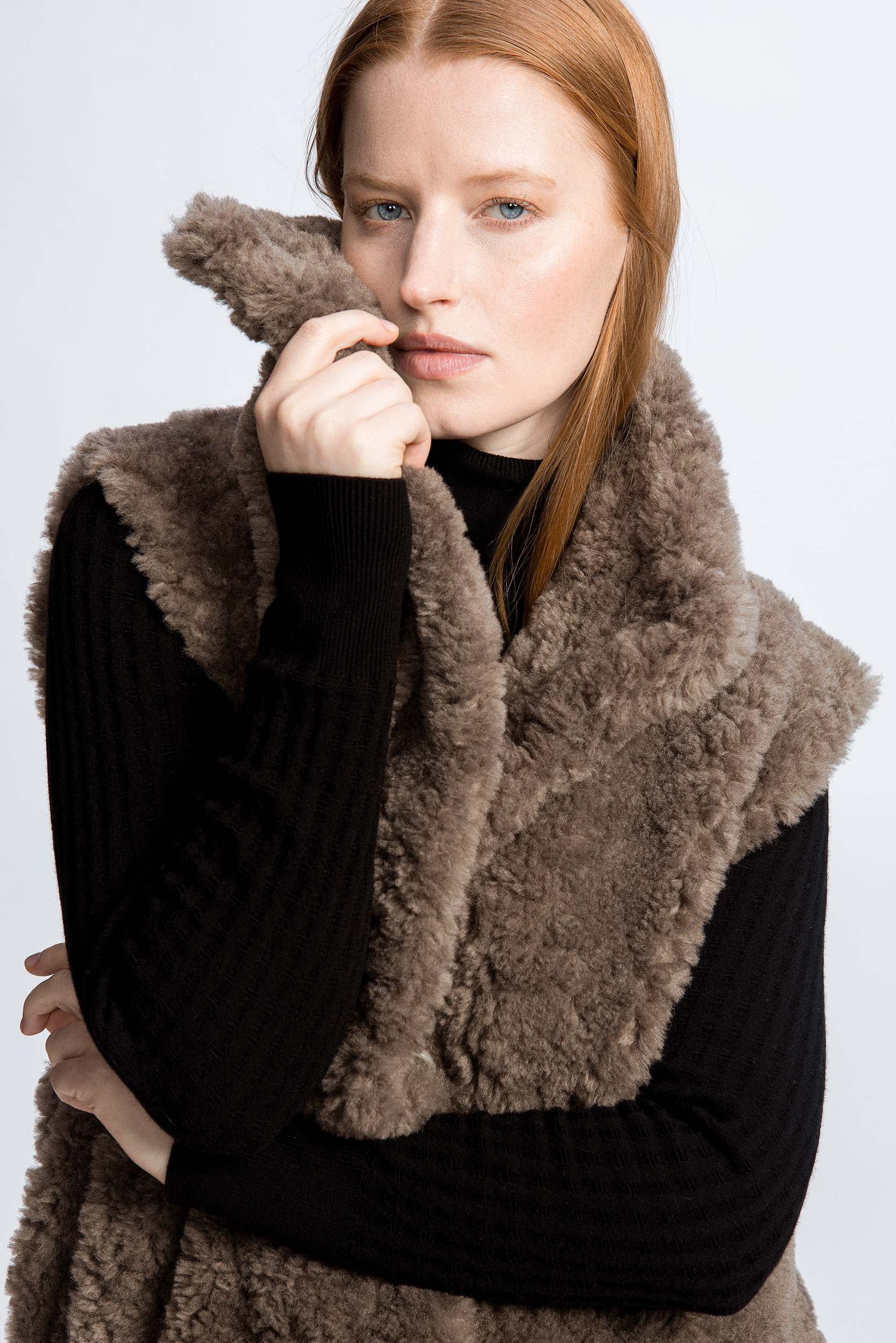Manteau teddy sans manches