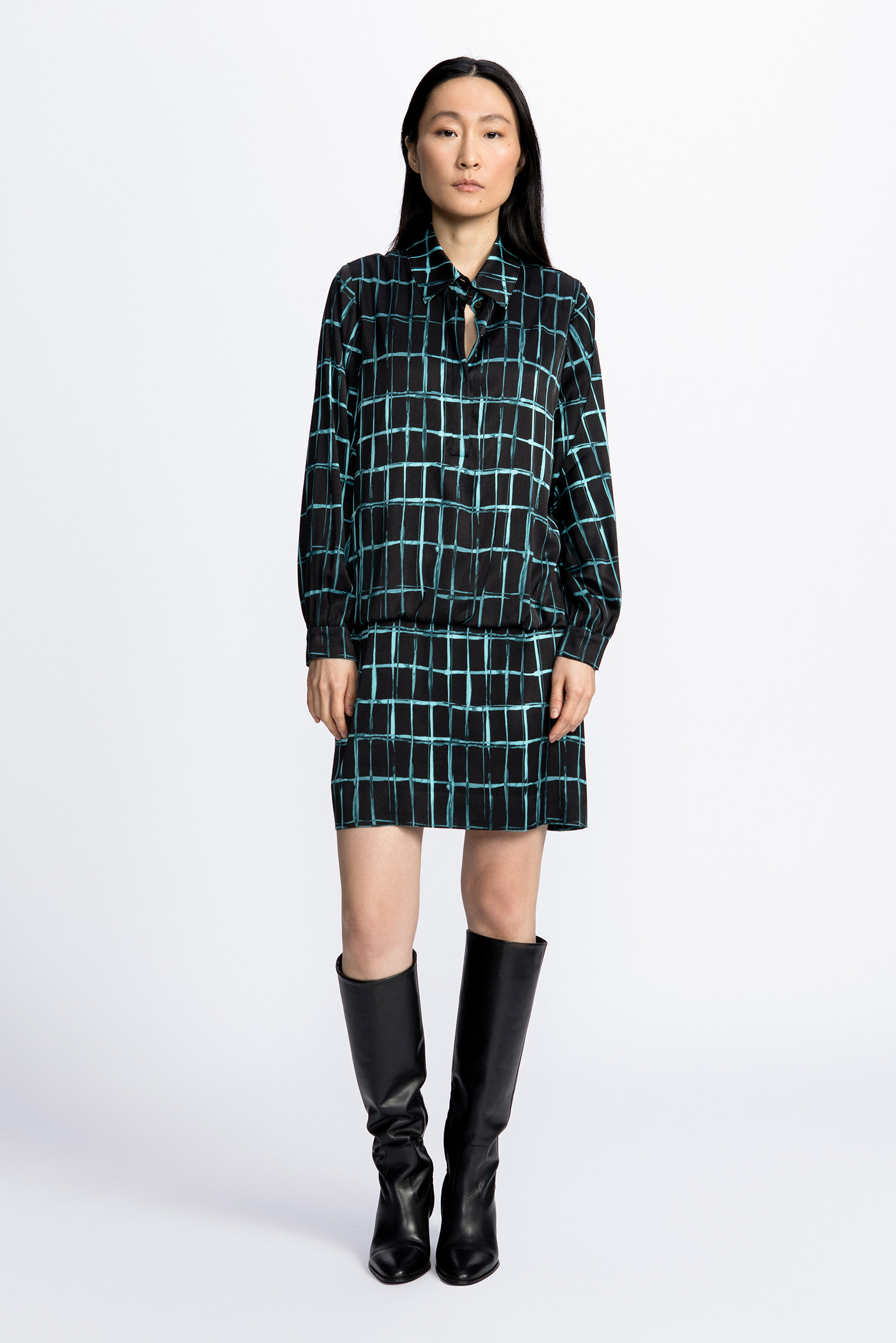 Gemustertes Midikleid