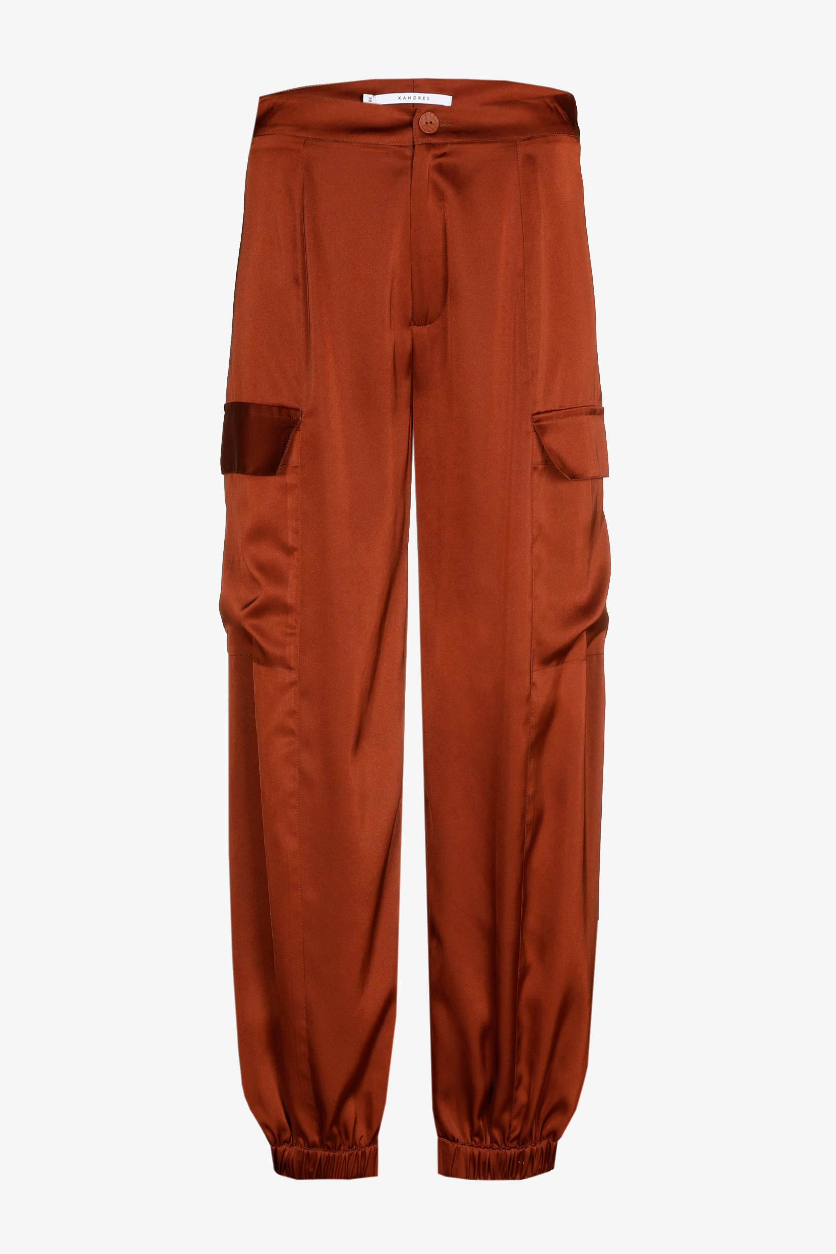 Trendige Satin-Cargohose