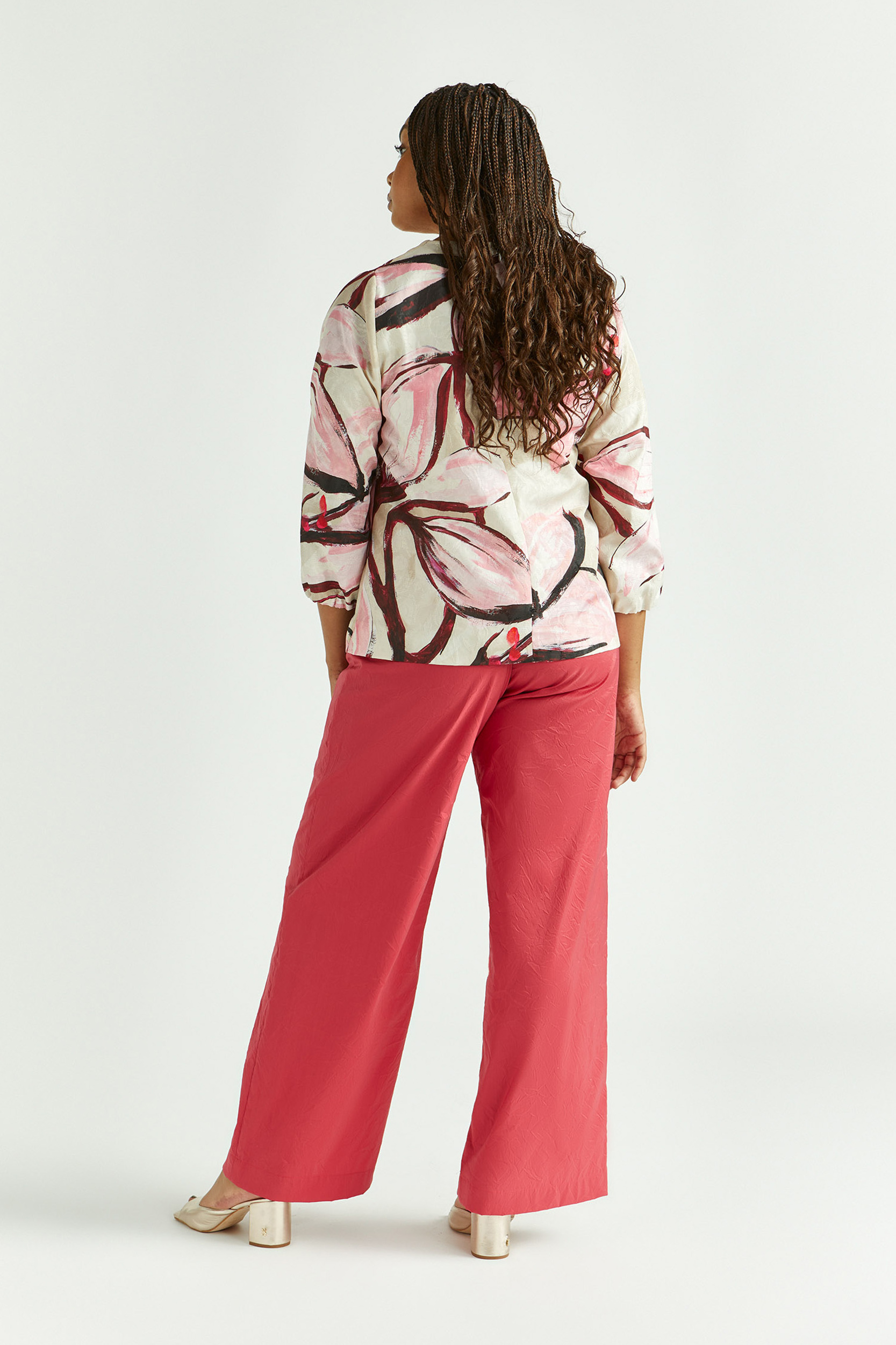 Wrinkled broek met wijde pijpen