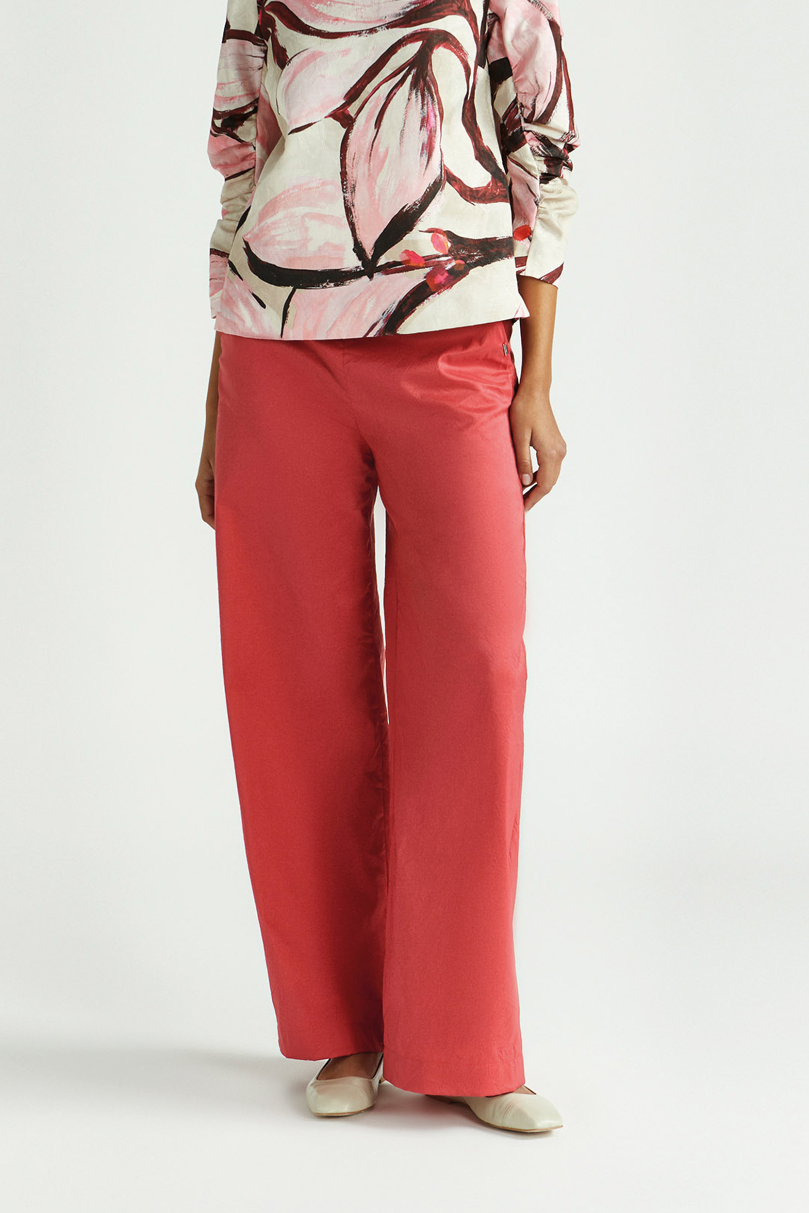 Wrinkled broek met wijde pijpen