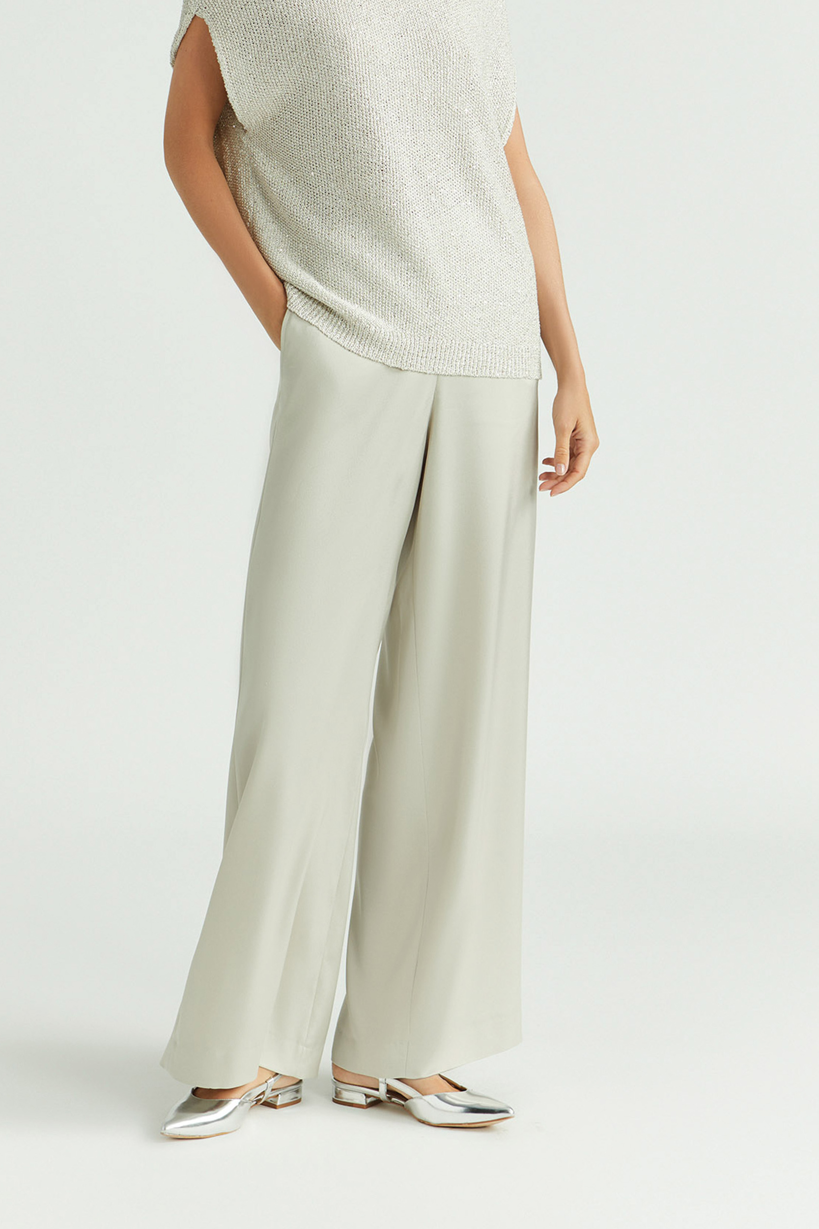 Pantalon en tissu brillant