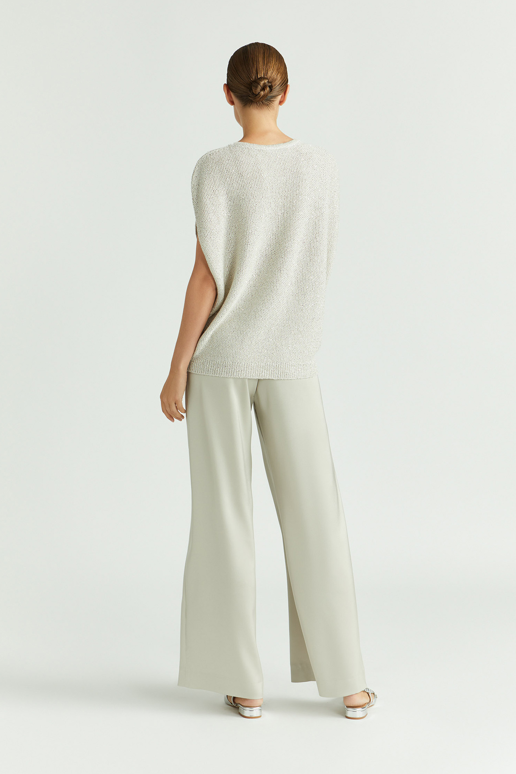 Pantalon en tissu brillant
