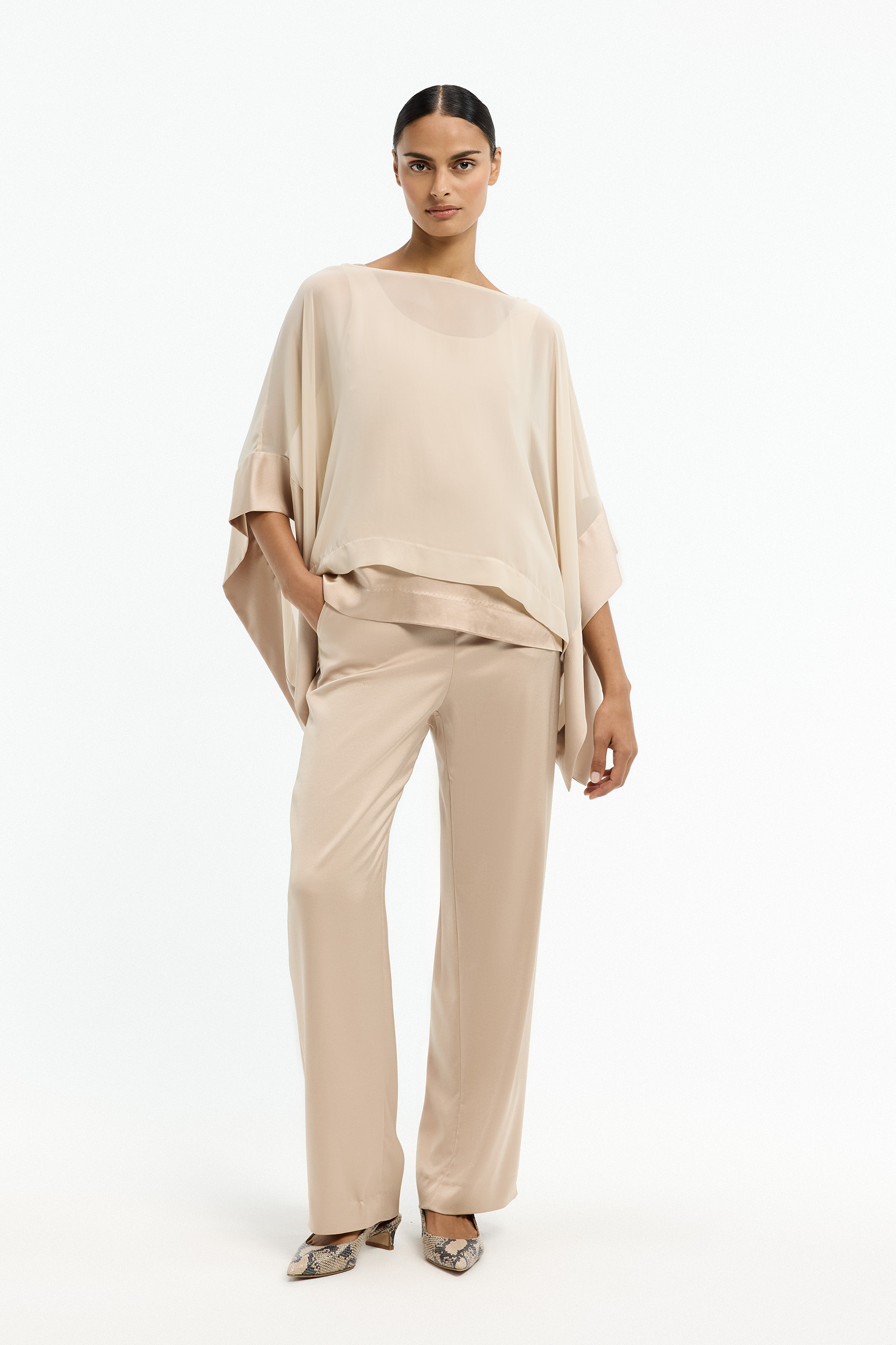 Geklede broek met satijnlook