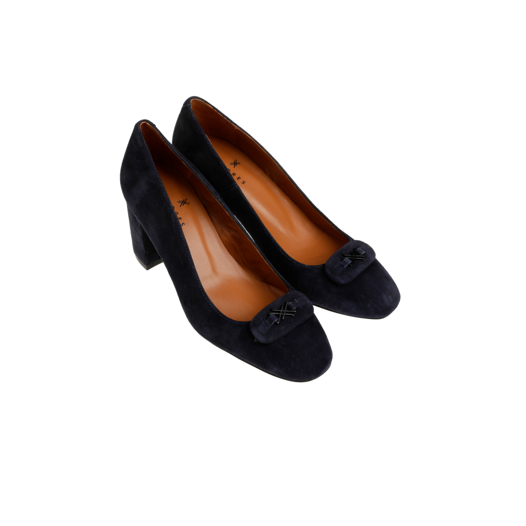 Leather block heel
