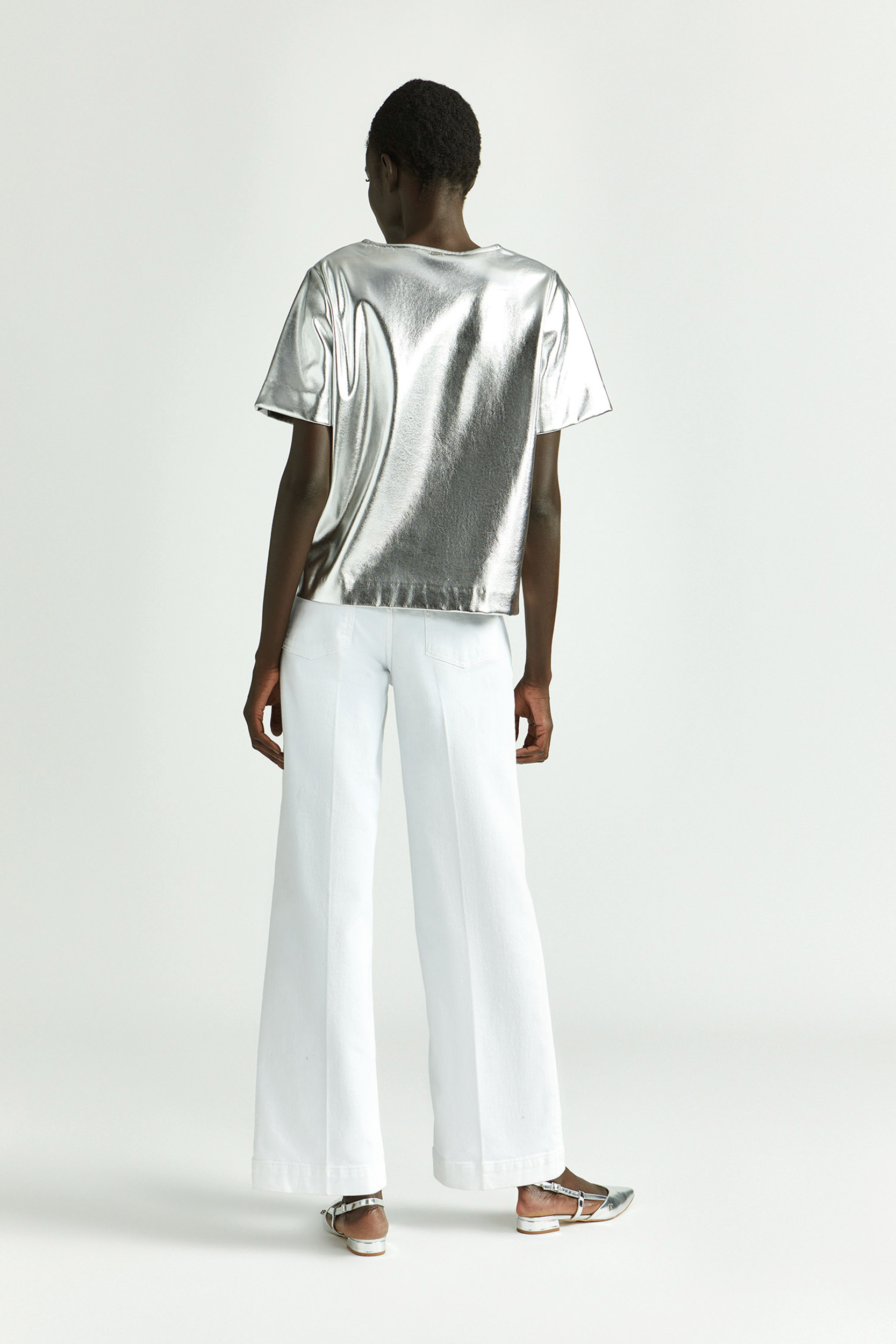 Faux leather top