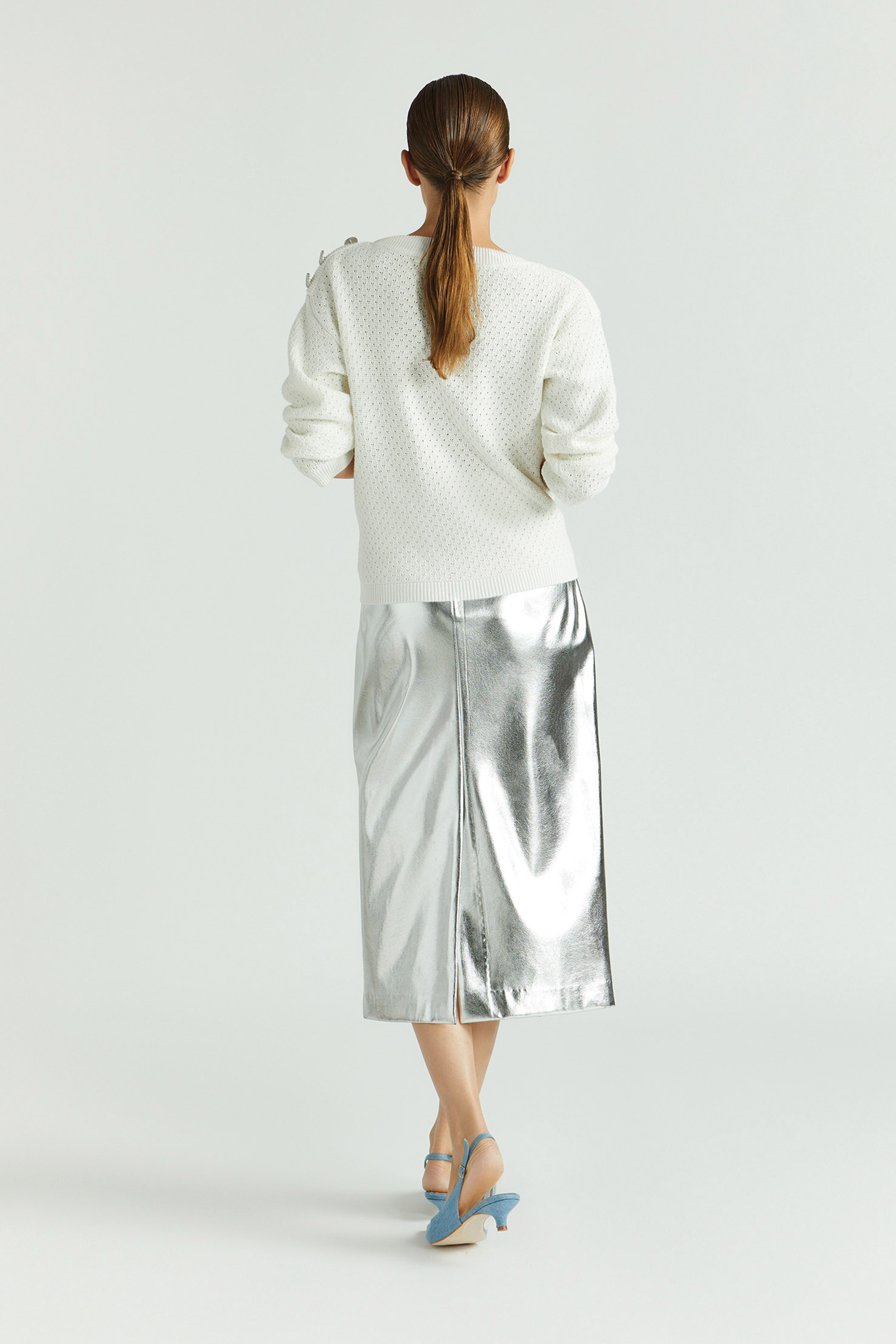 Jupe crayon en faux cuir