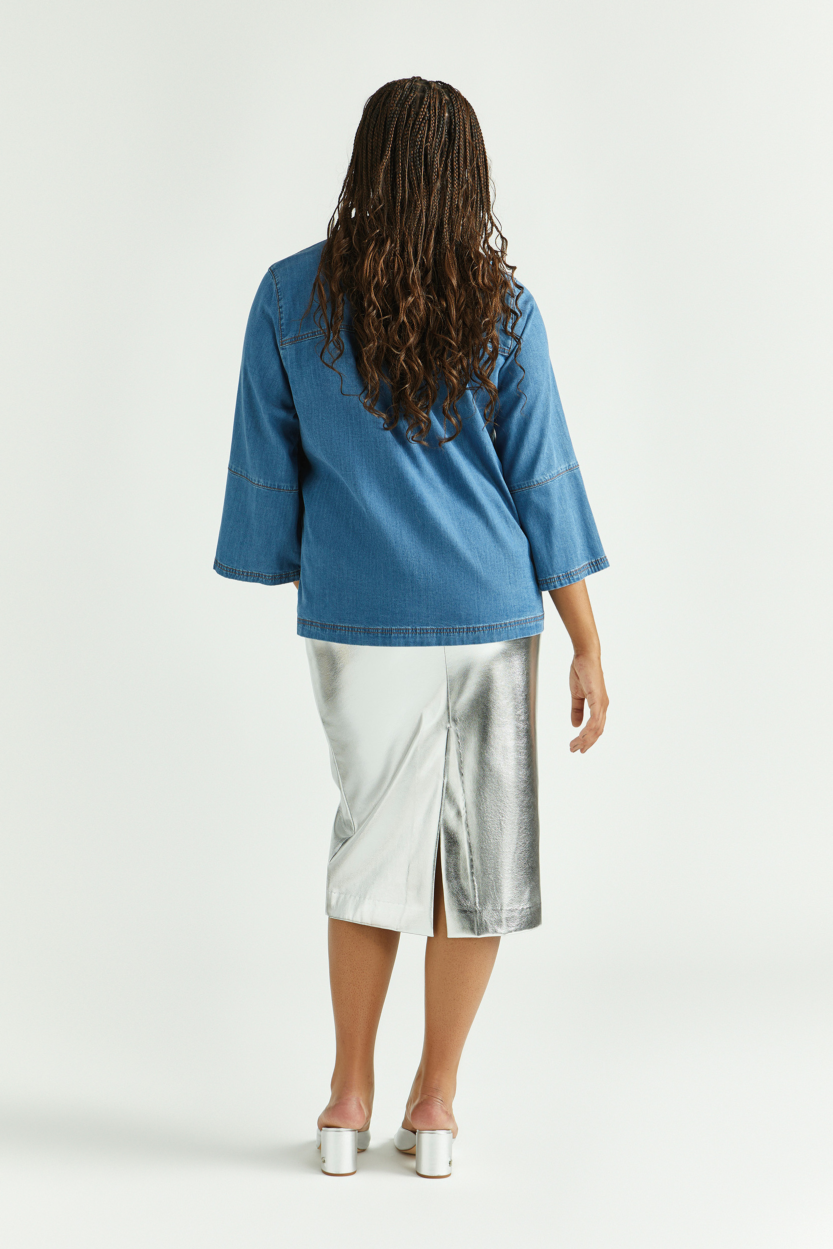 Jupe crayon en faux cuir