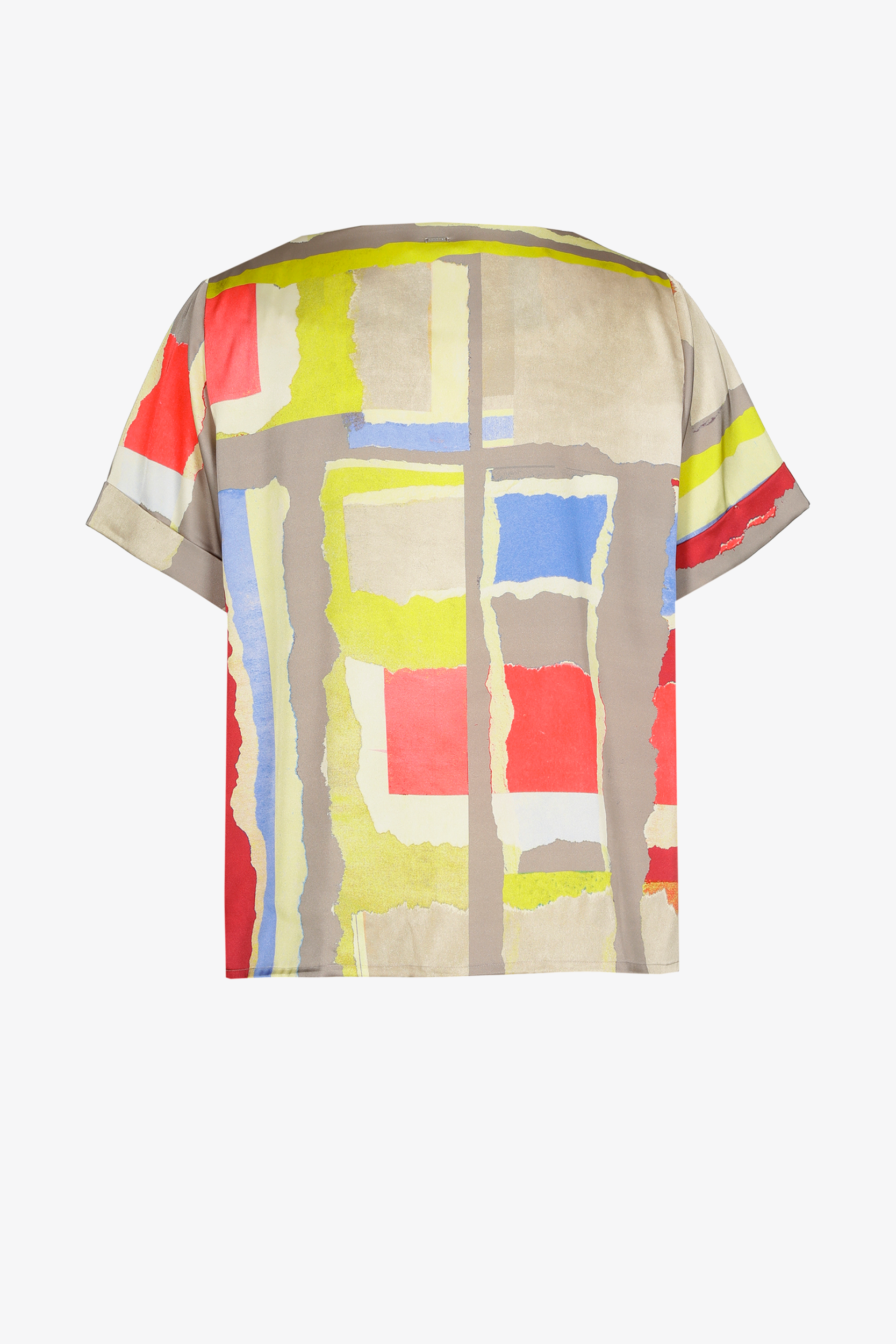 Veelkleurige blouse met V-hals